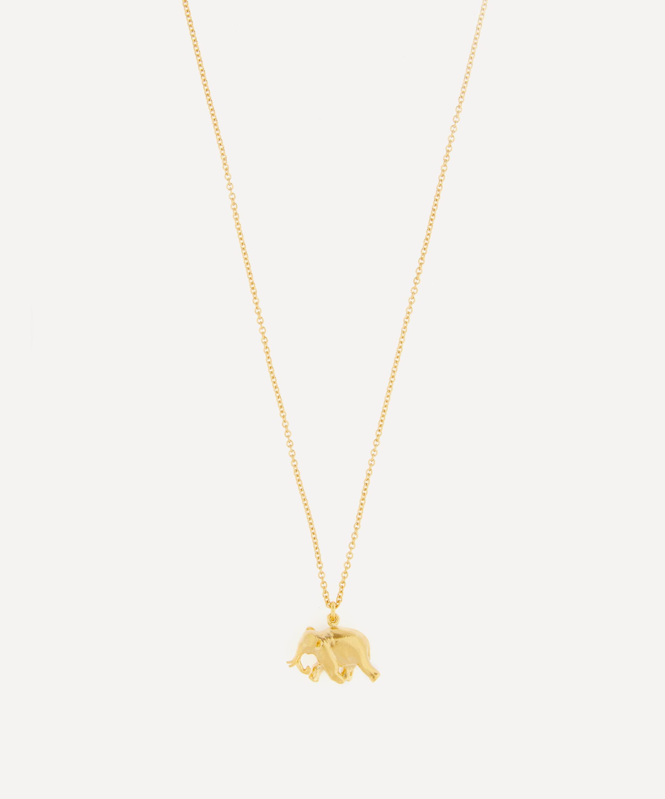 Alex Monroe Gold-Plated Indian Elephant Pendant Necklace