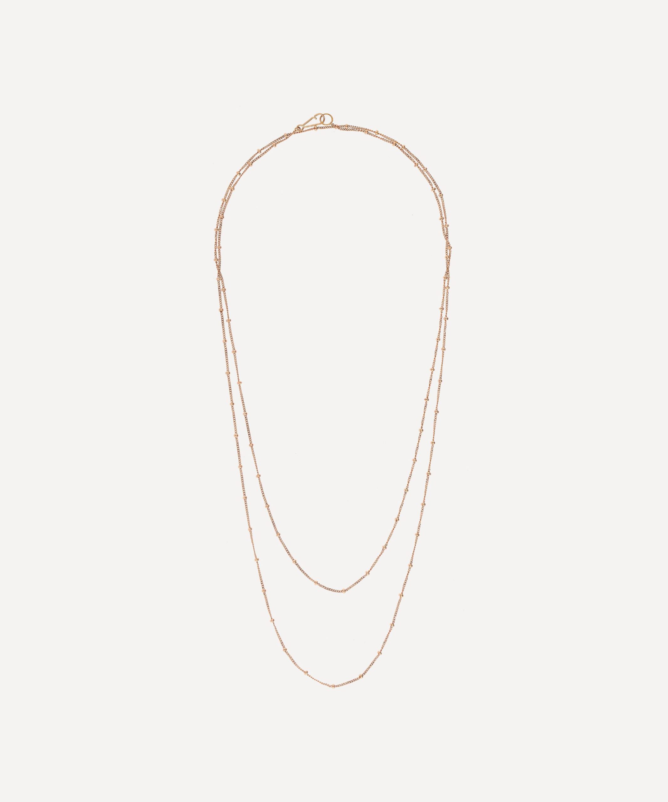 Annoushka 14ct Rose Gold Saturn Long Chain Necklace