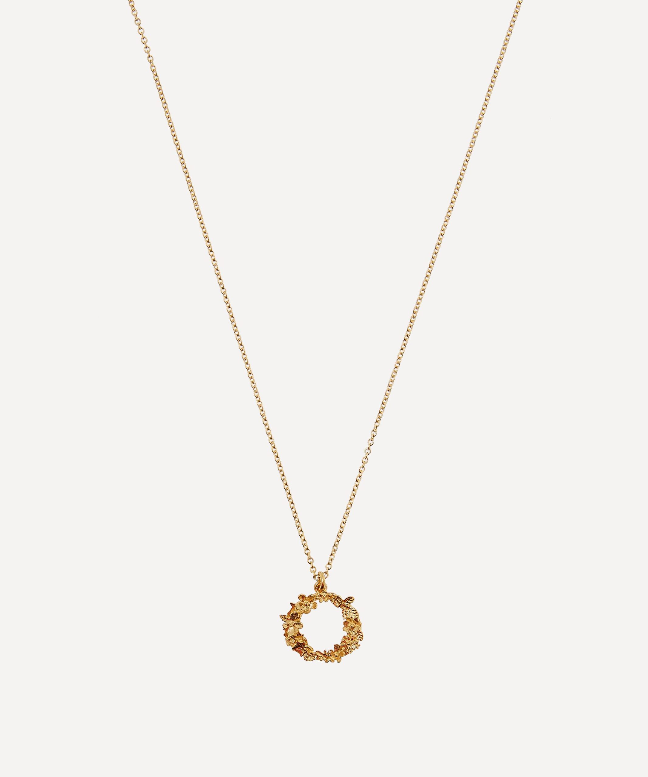 Alex Monroe Gold-Plated Floral Letter O Alphabet Necklace