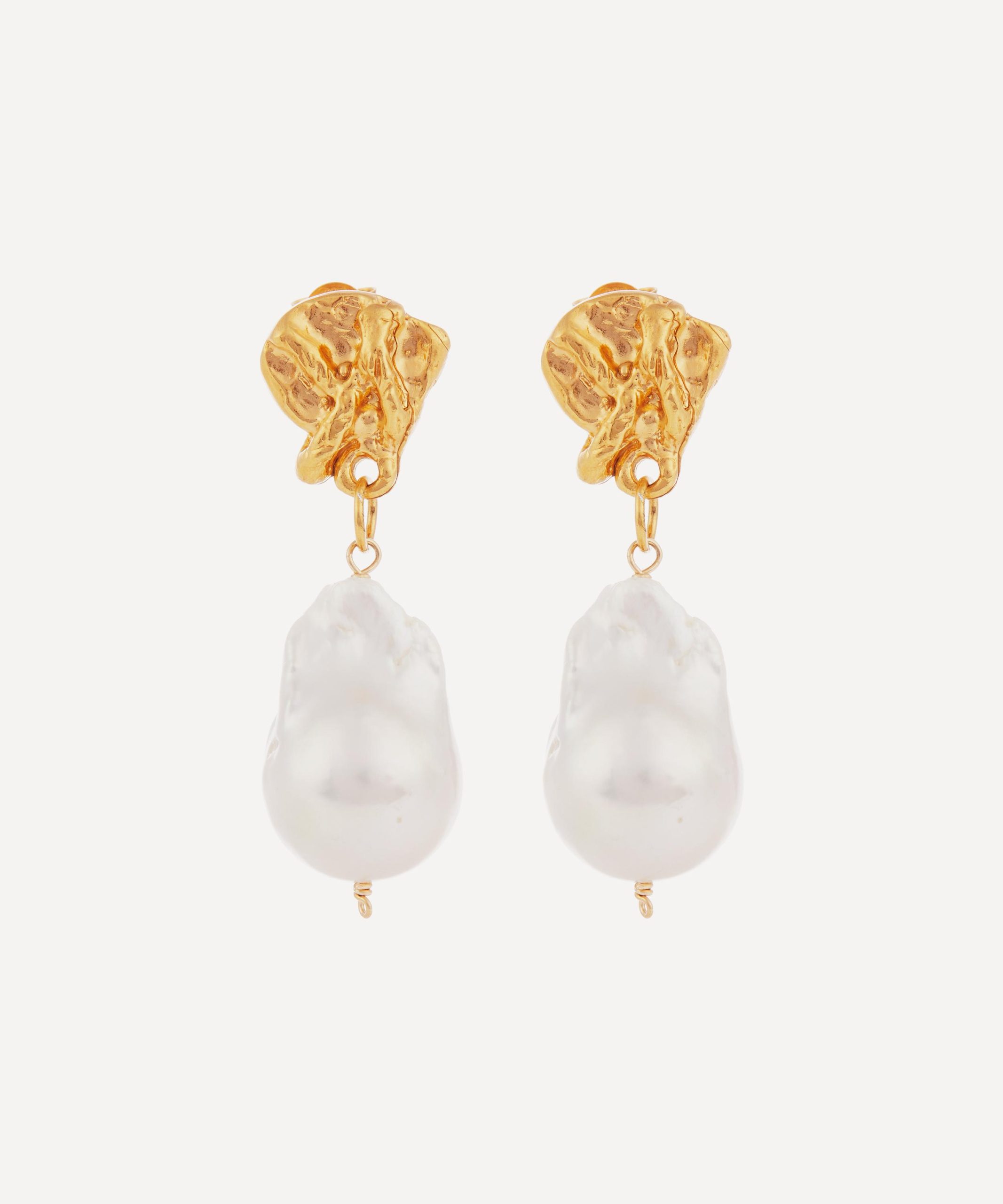 Alighieri Gold-Plated The Fragment of Light Baroque Pearl Drop Earrings