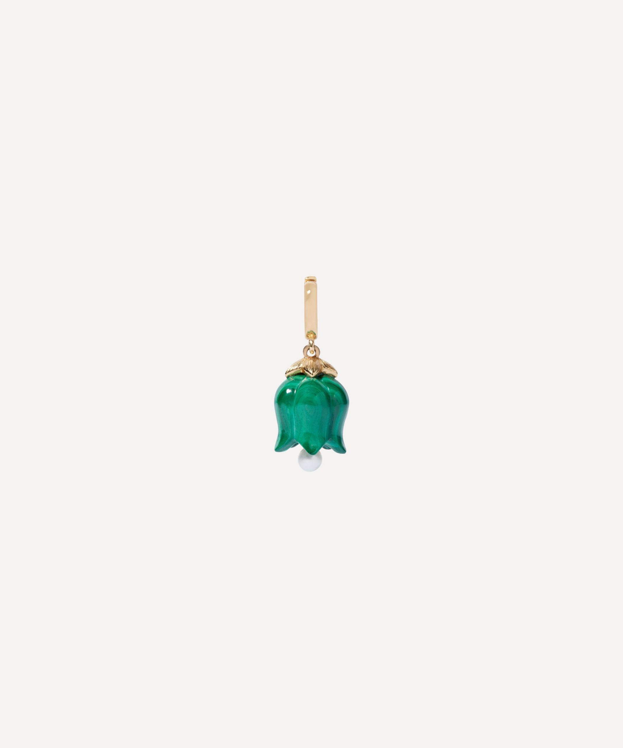 Annoushka 18ct Gold Malachite and Pearl Tulip Charm