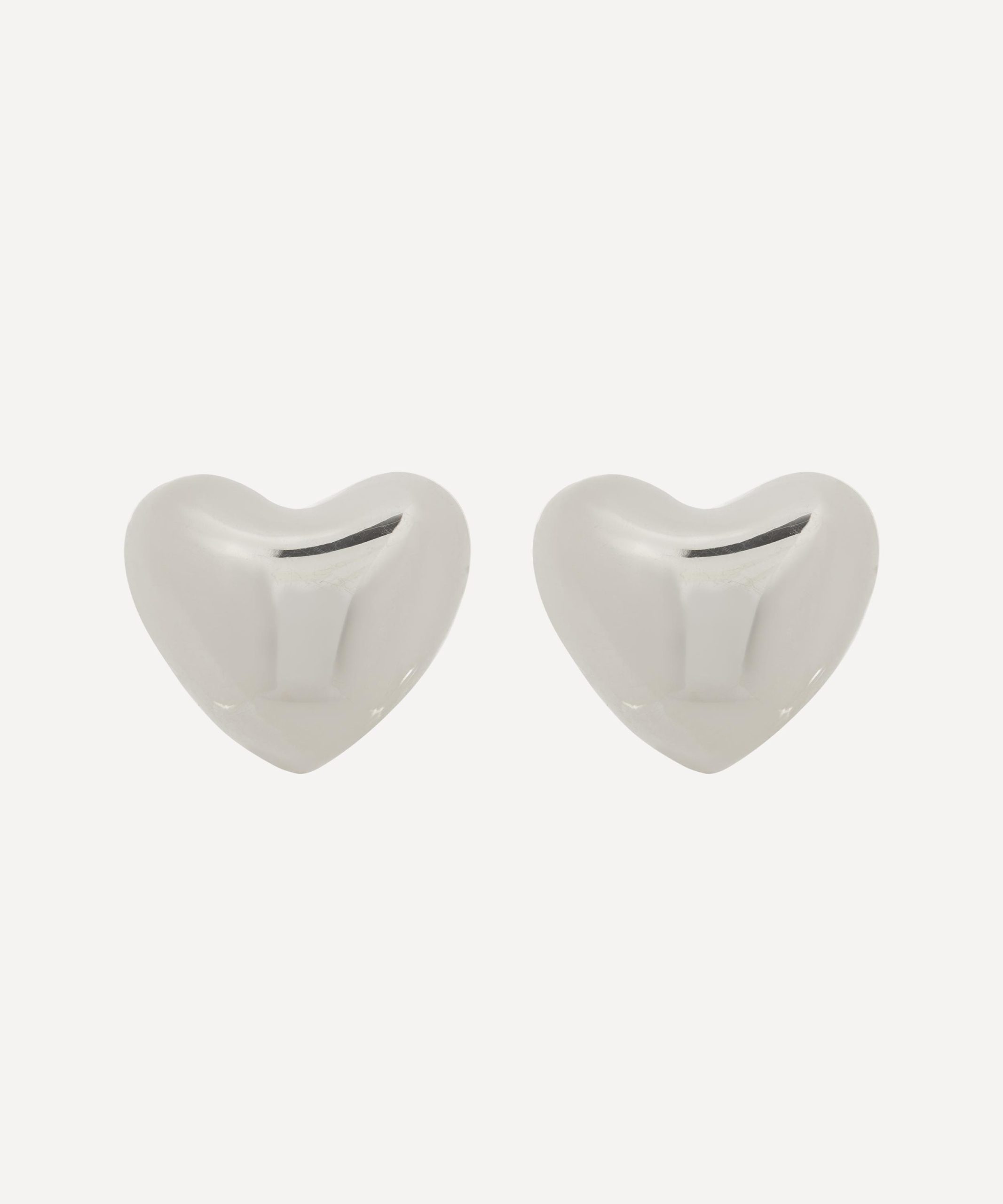 Annika Inez Sterling Silver Voluptuous Heart Stud Earrings