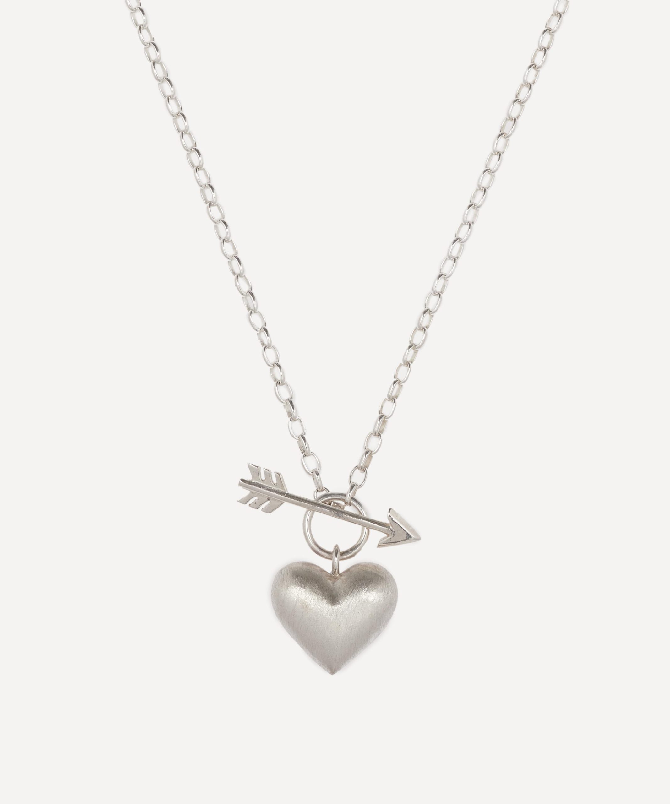 Rachel Quinn Sterling Silver Small Cupid’s Heart Pendant Necklace