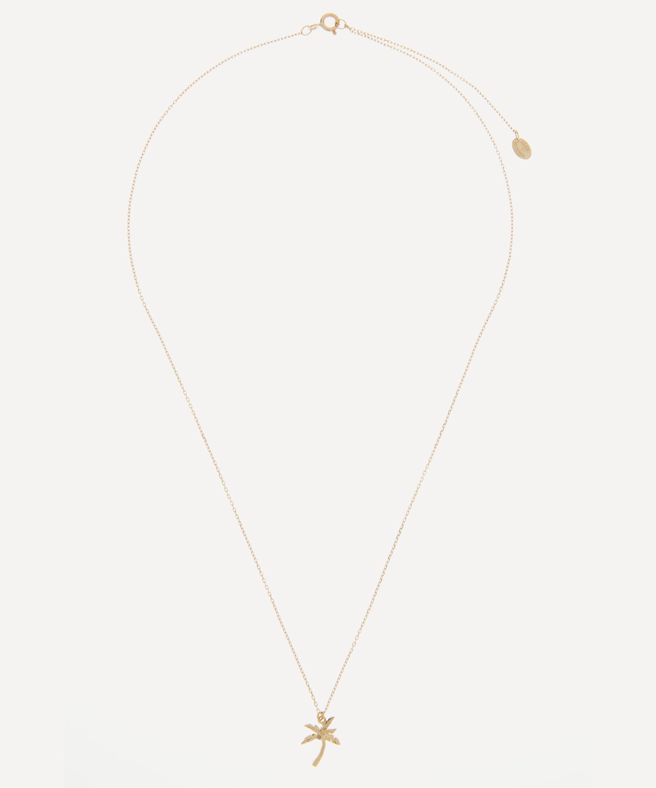 Alex Monroe 18ct Gold Teeny Tiny Palm Tree Pendant Necklace