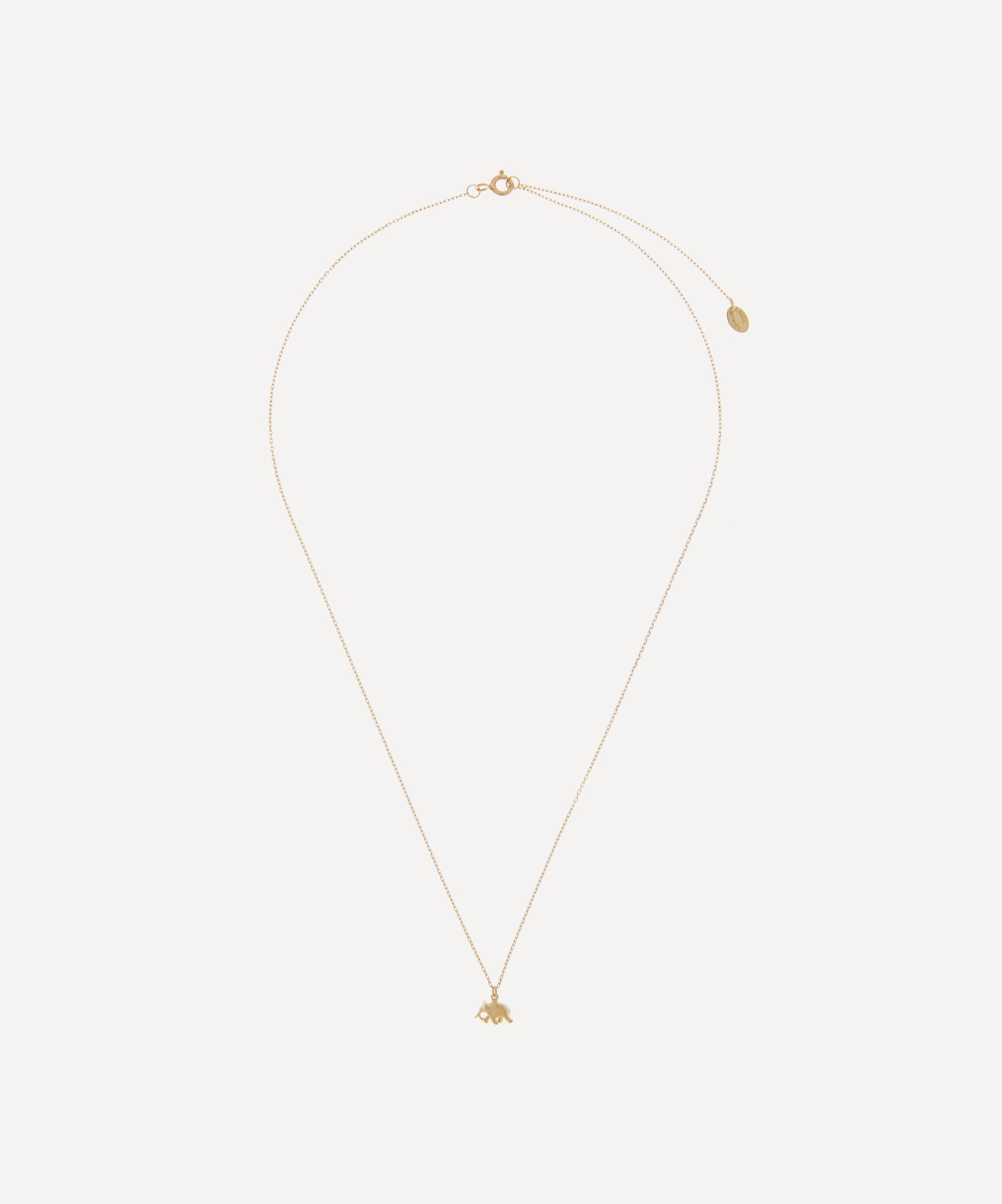 Alex Monroe 18ct Gold Teeny Tiny Elephant Pendant Necklace