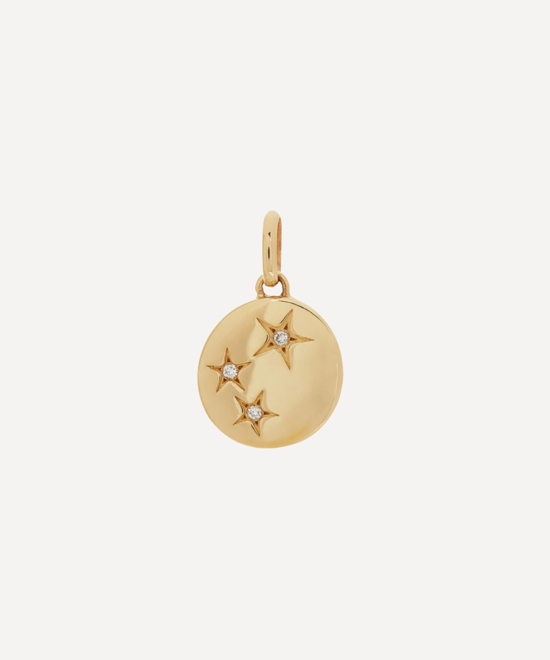 Liberty 9ct Gold Handmade Ianthe Star Triple Diamond Pendant