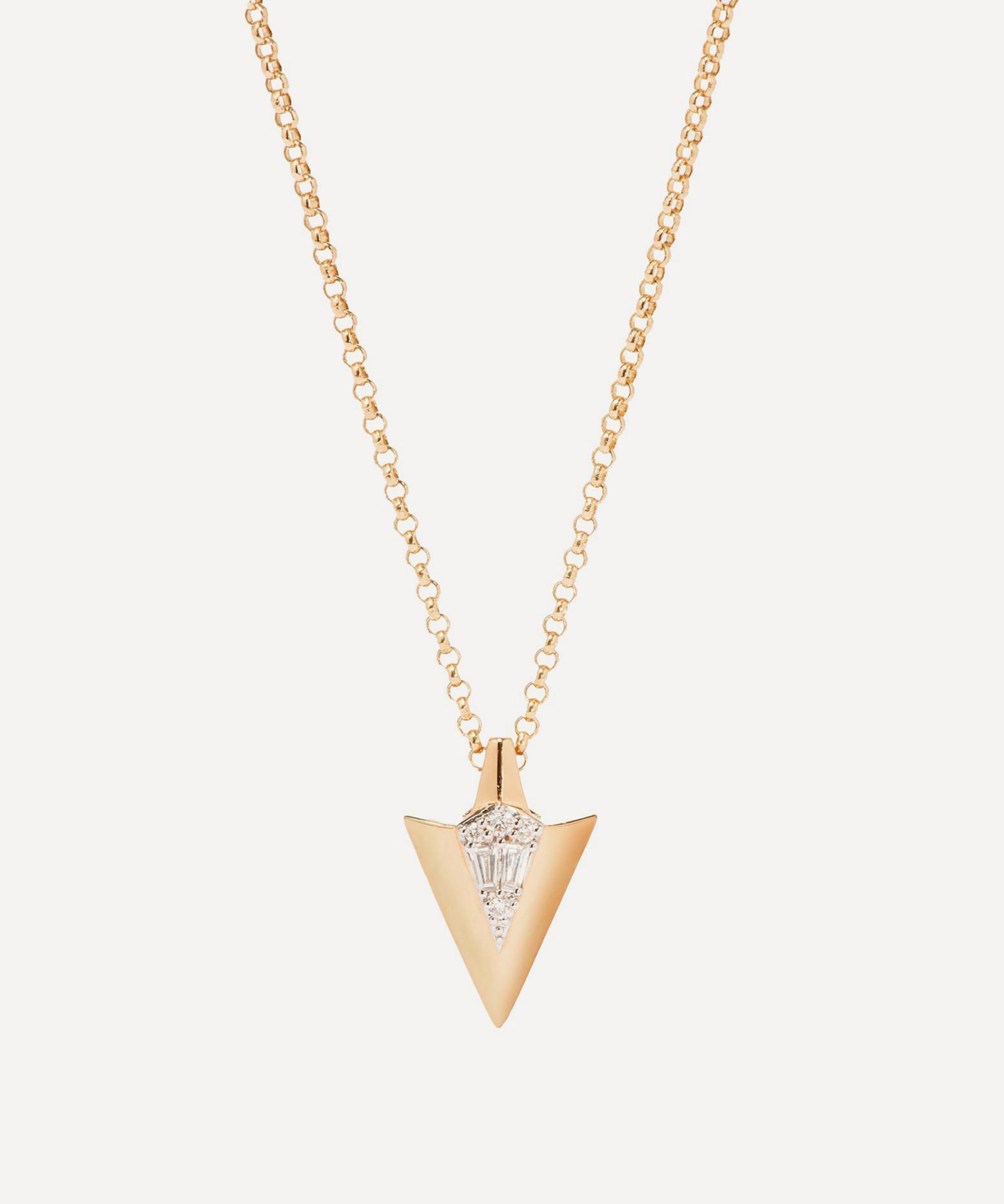 Annoushka 18ct Gold Deco Arrow Diamond Pendant Necklace