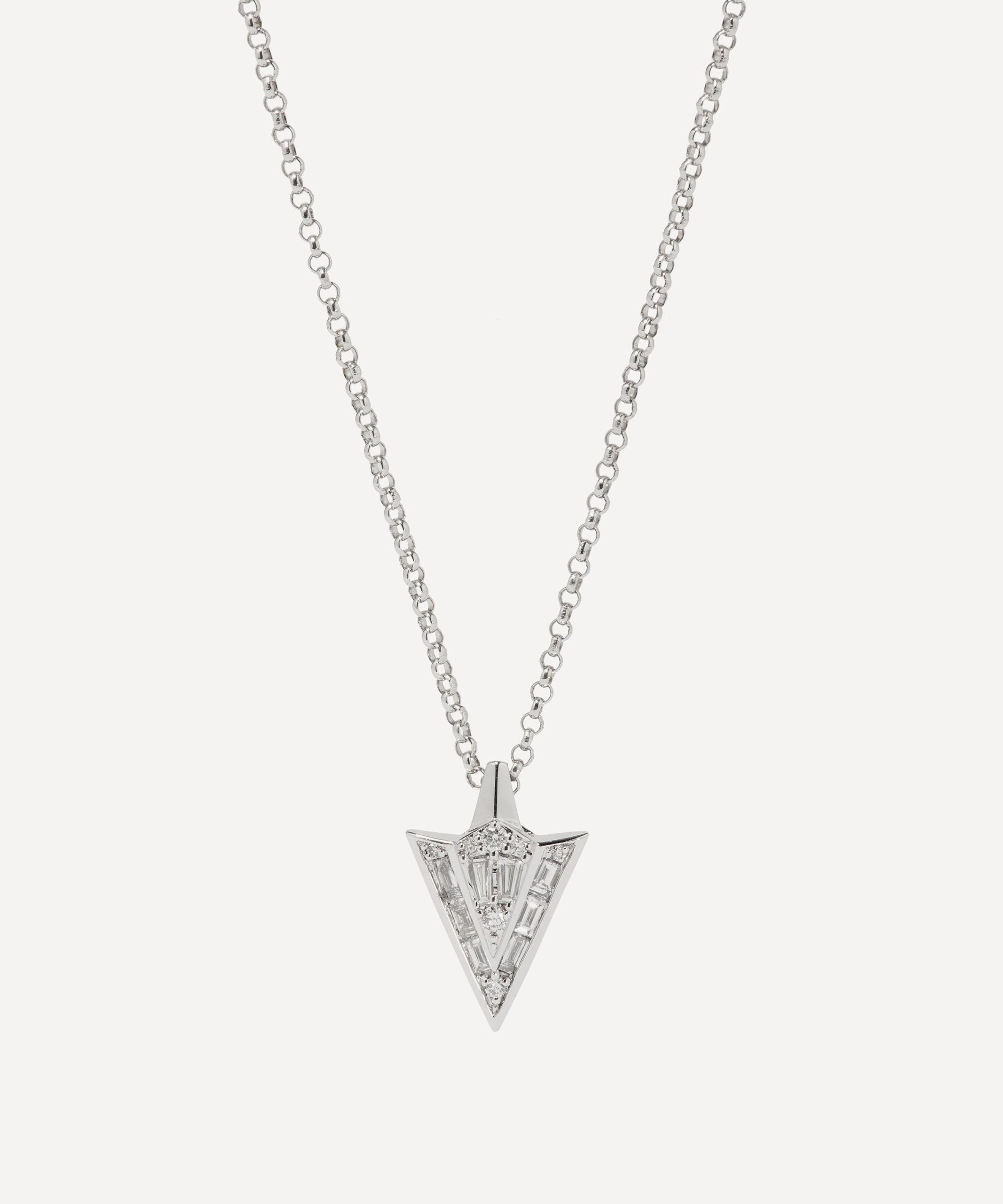 Annoushka 18ct White Gold Flight Arrow Diamond Pendant Necklace