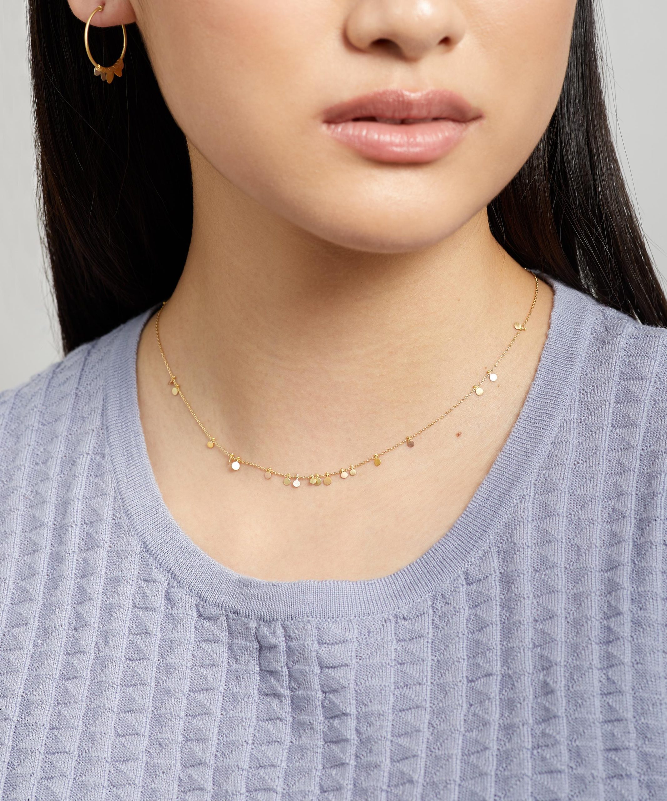 Sia Taylor 18ct-24ct Gold Tiny Random Rainbow Dots Necklace