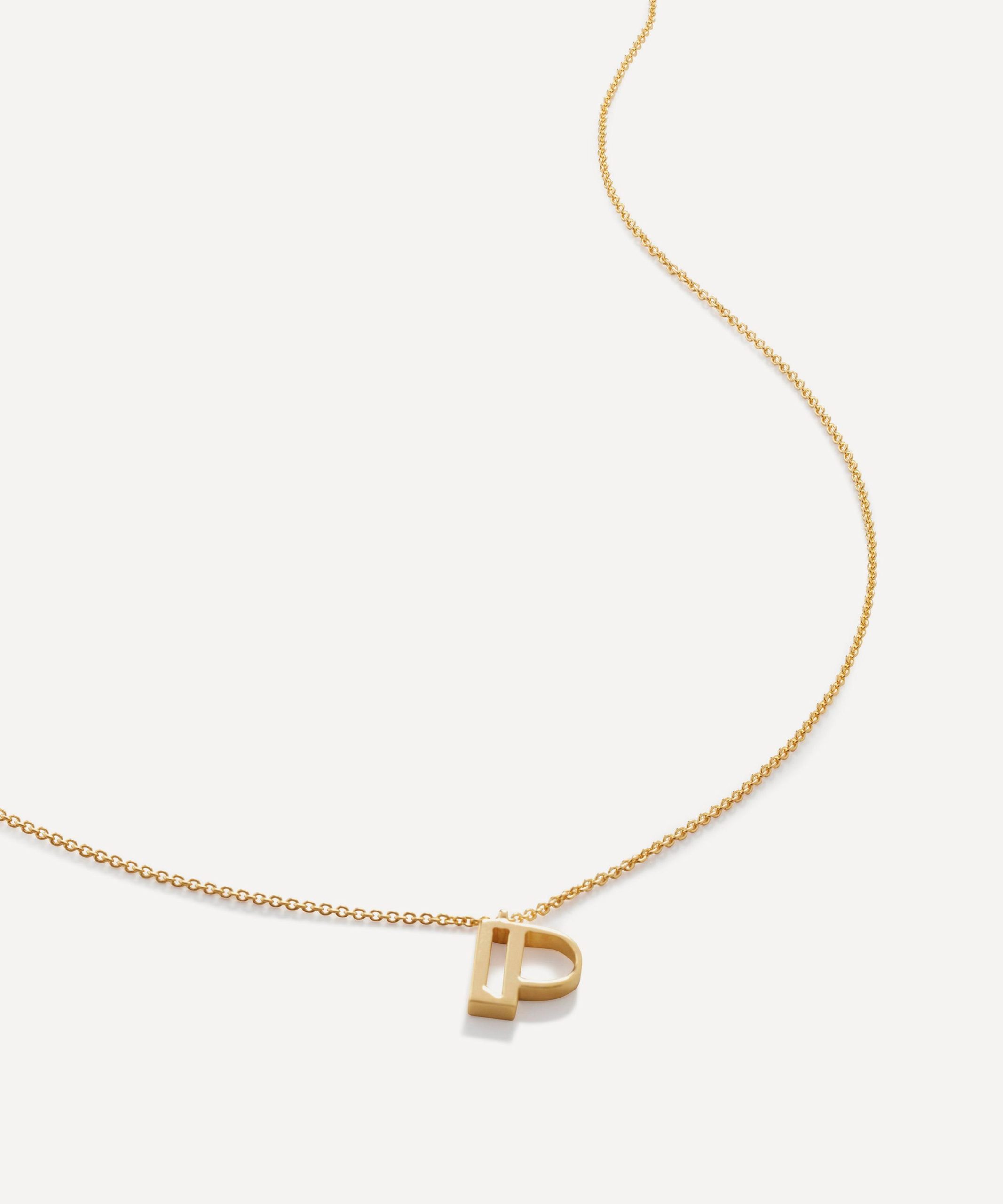 Monica Vinader 18ct Gold Plated Vermeil Sterling Silver P Initial Alphabet Necklace