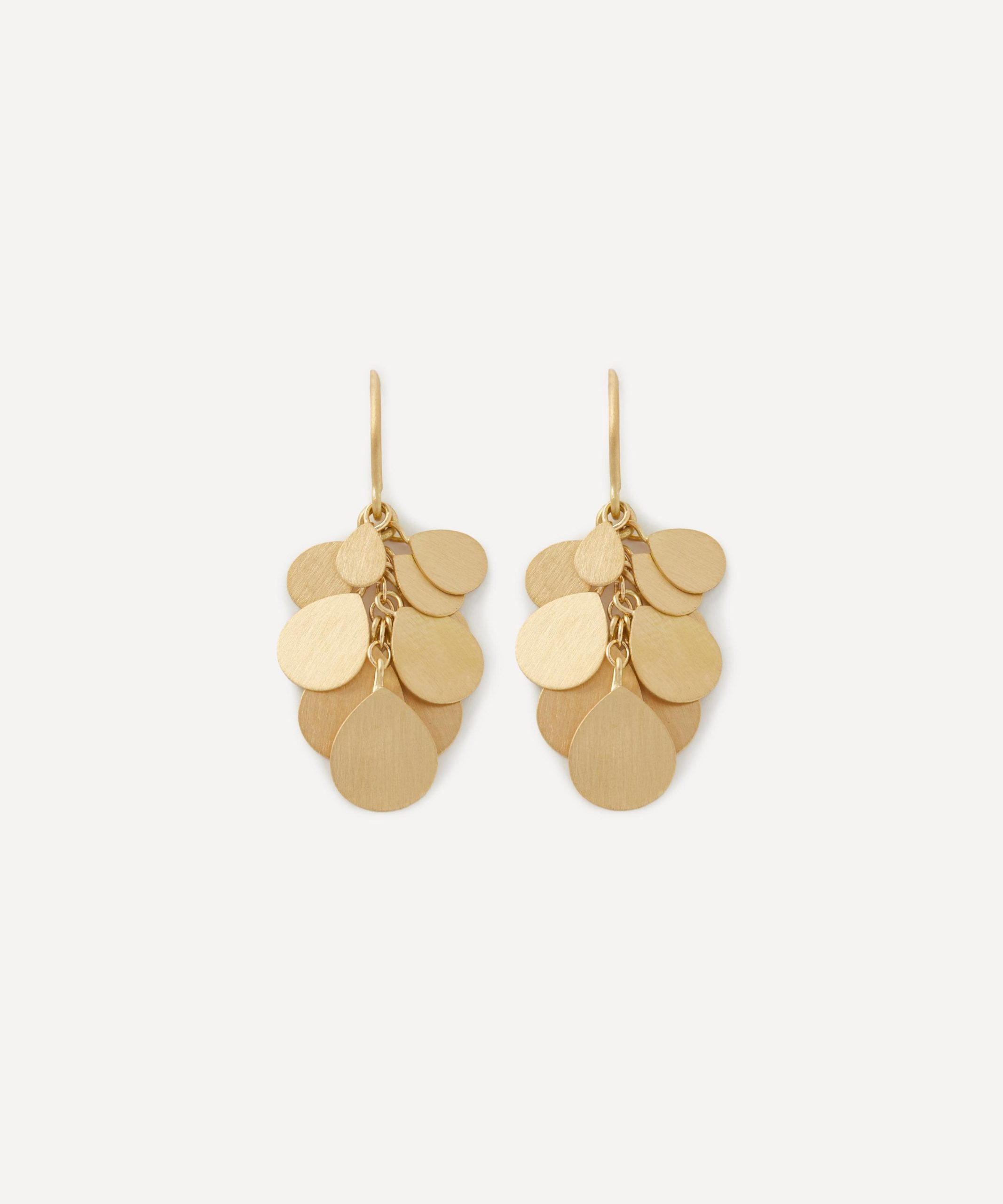 Sia Taylor 18ct Gold Petals Drop Earrings