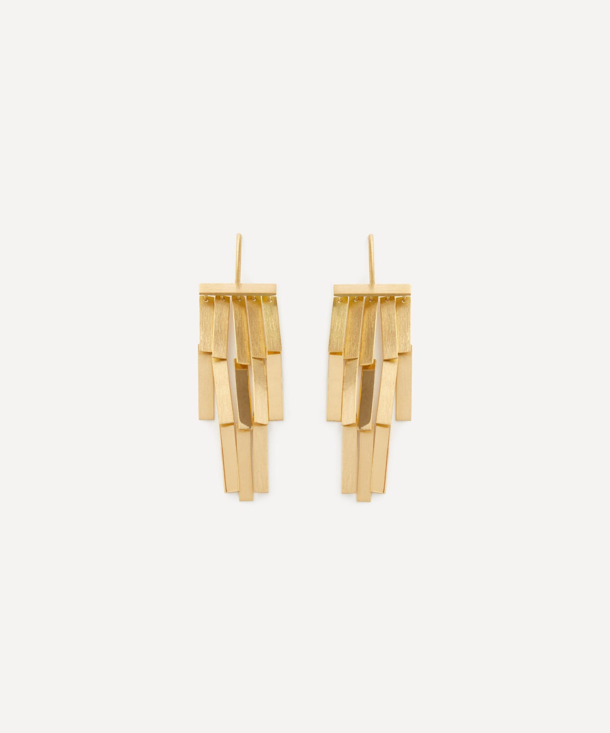 Sia Taylor 18ct Gold Long Rainfall Drop Earrings