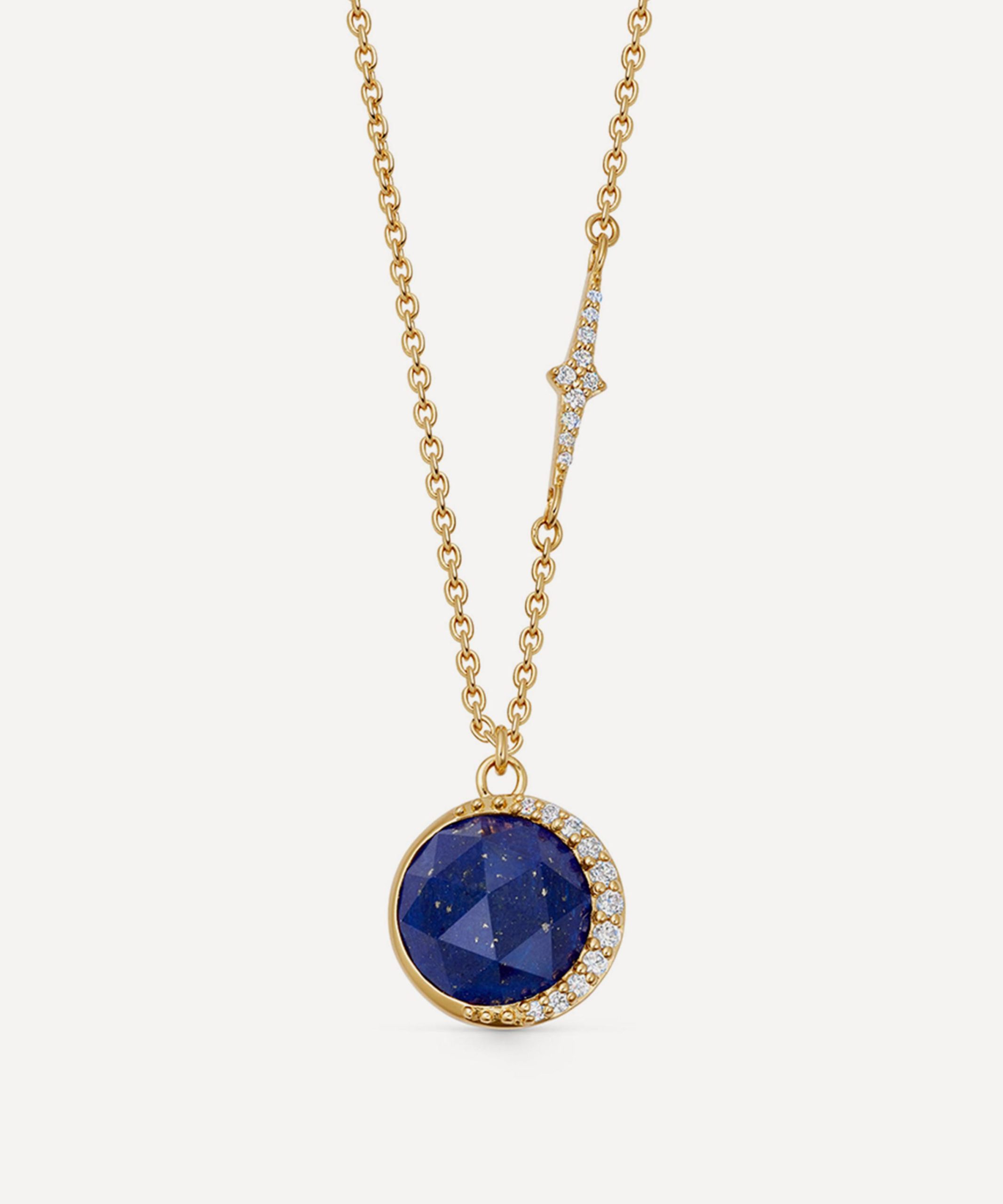 Astley Clarke 18ct Gold-Plated Vermeil Silver Large Luna Lapis Pendant Necklace