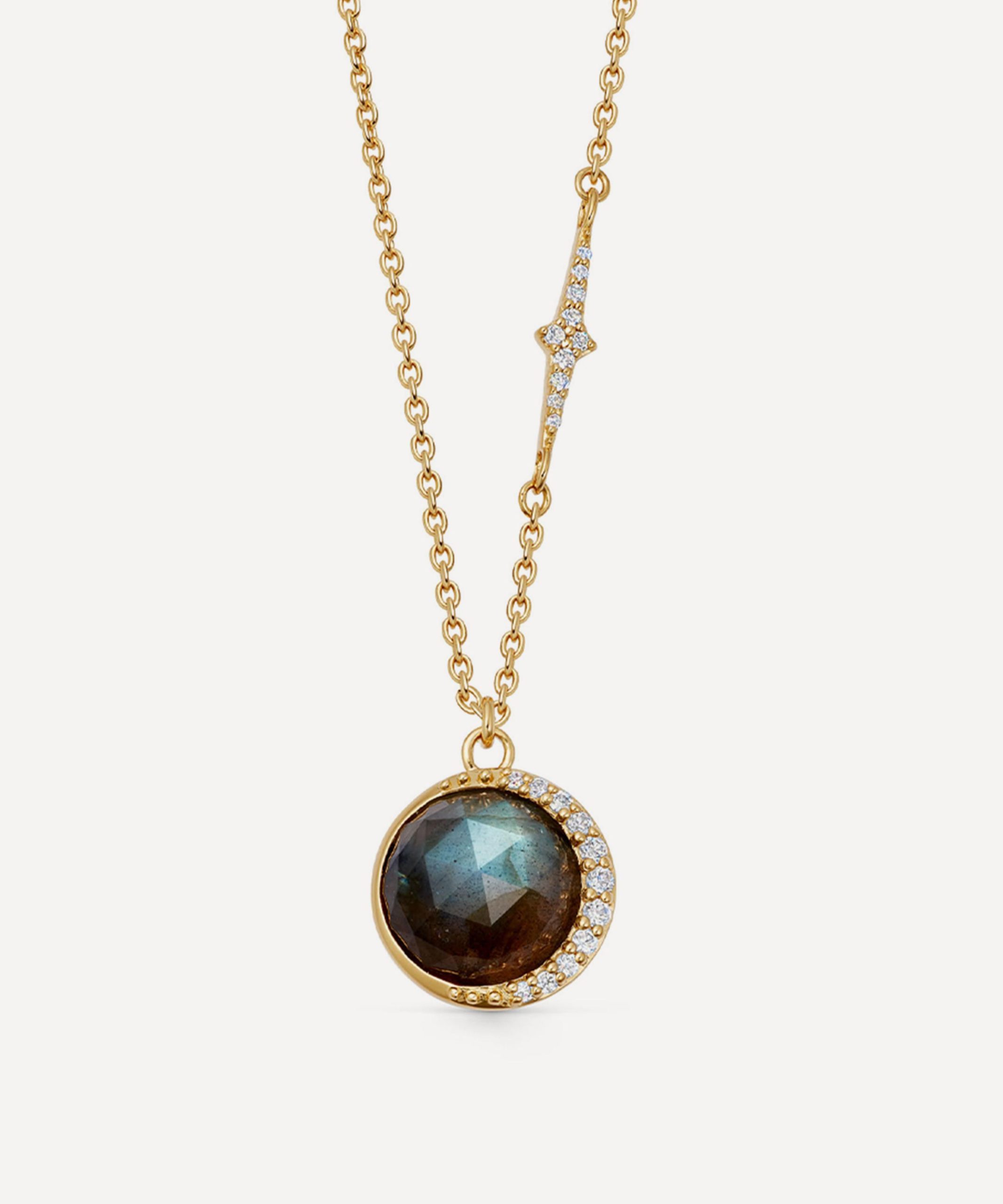 Astley Clarke 18ct Gold-Plated Vermeil Silver Large Luna Labradorite Pendant Necklace