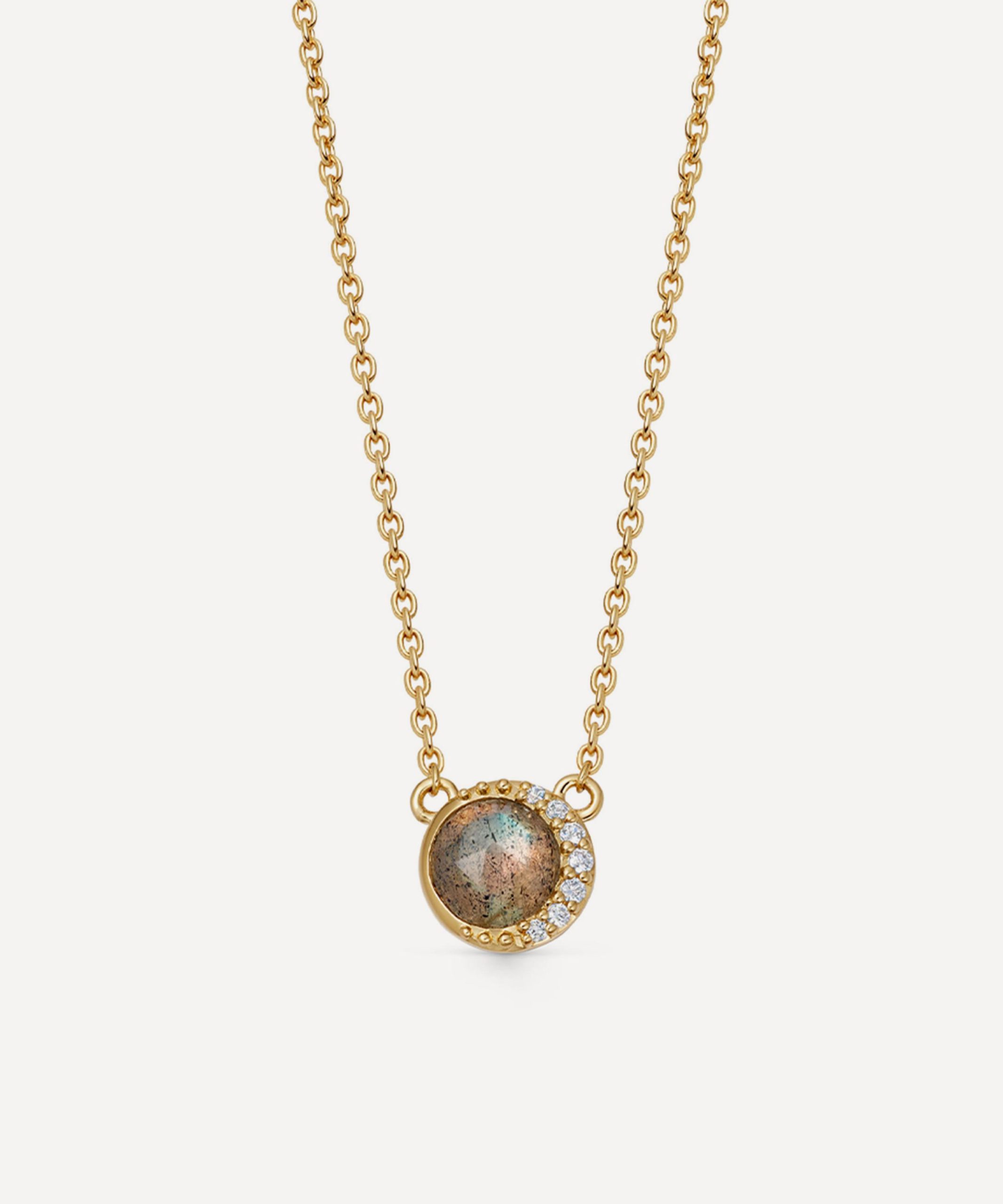 Astley Clarke 18ct Gold-Plated Vermeil Silver Luna Labradorite Pendant Necklace