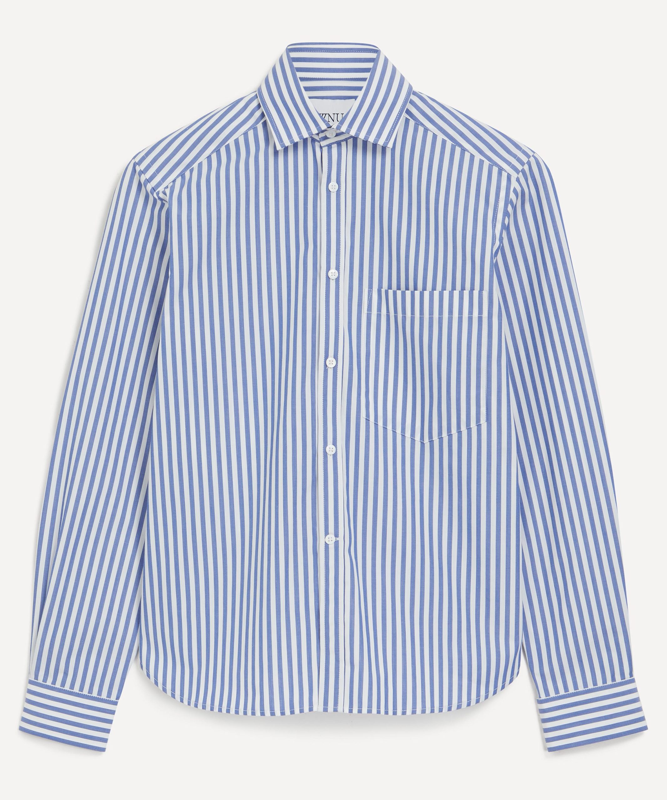With Nothing Underneath The Classic Poplin Royal Blue Stripe Shirt