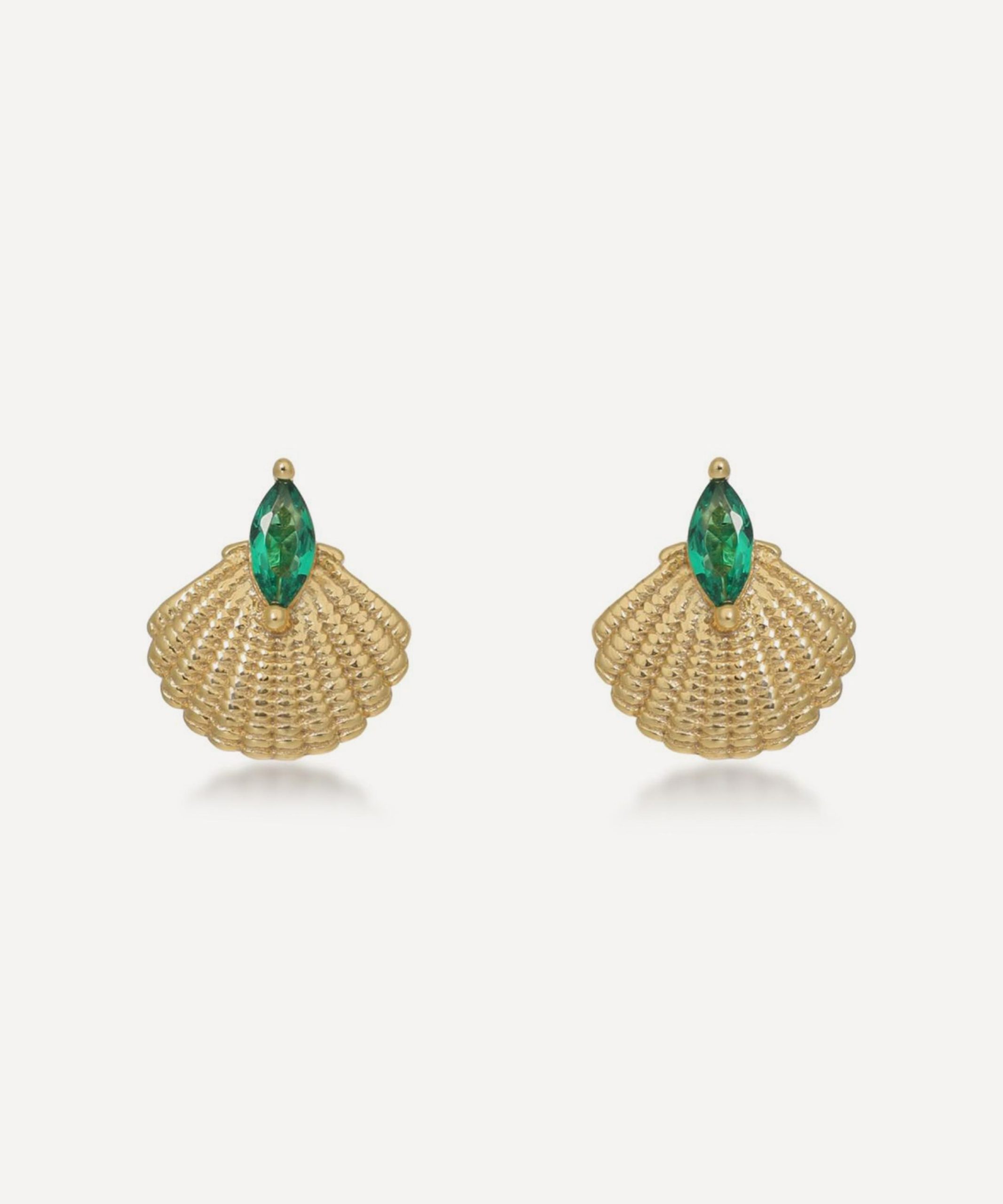 </br> 18ct Gold-Plated Pamela Shell Stud Earrings