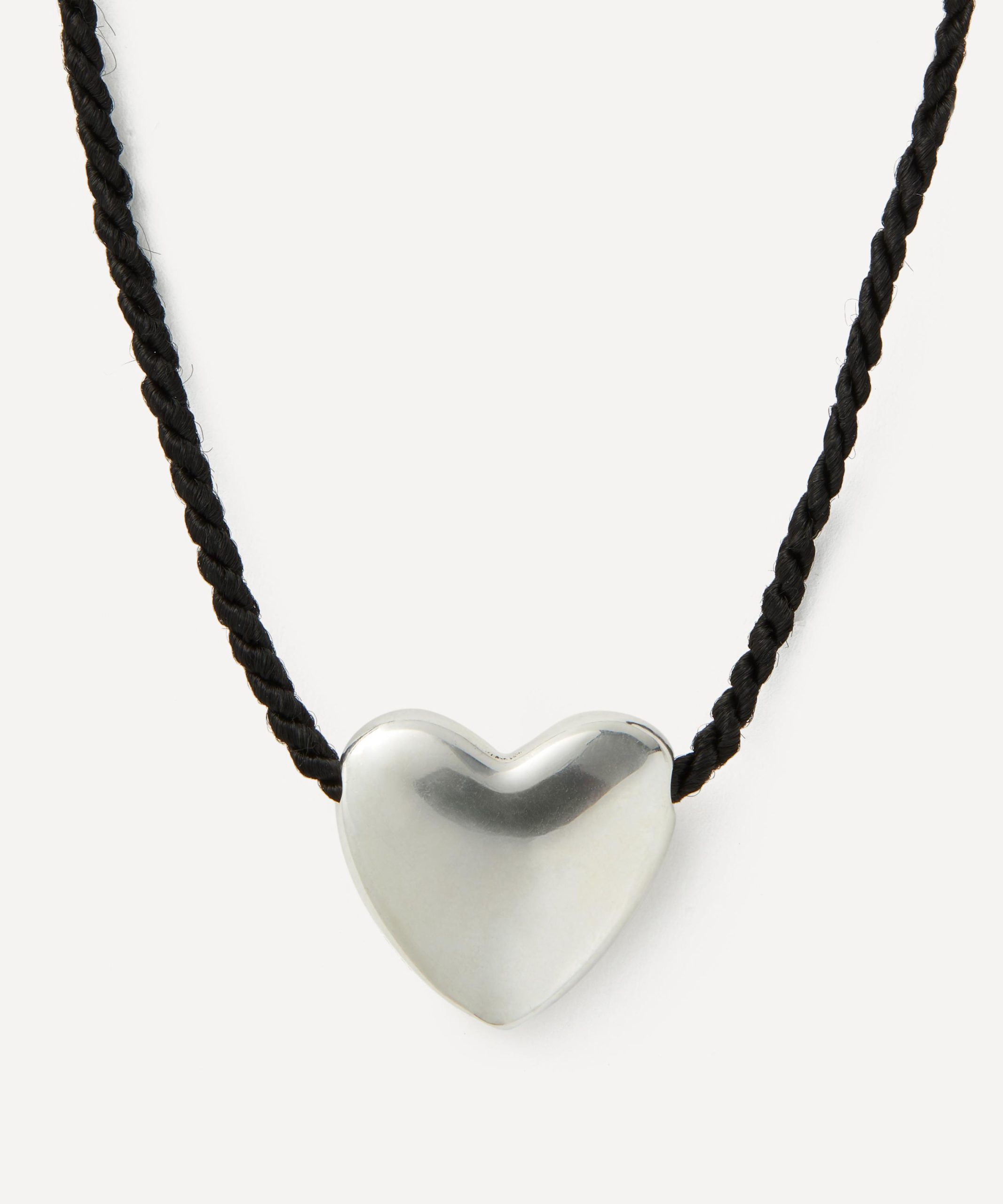 Annika Inez Sterling Silver Small Cord Heart Pendant Necklace