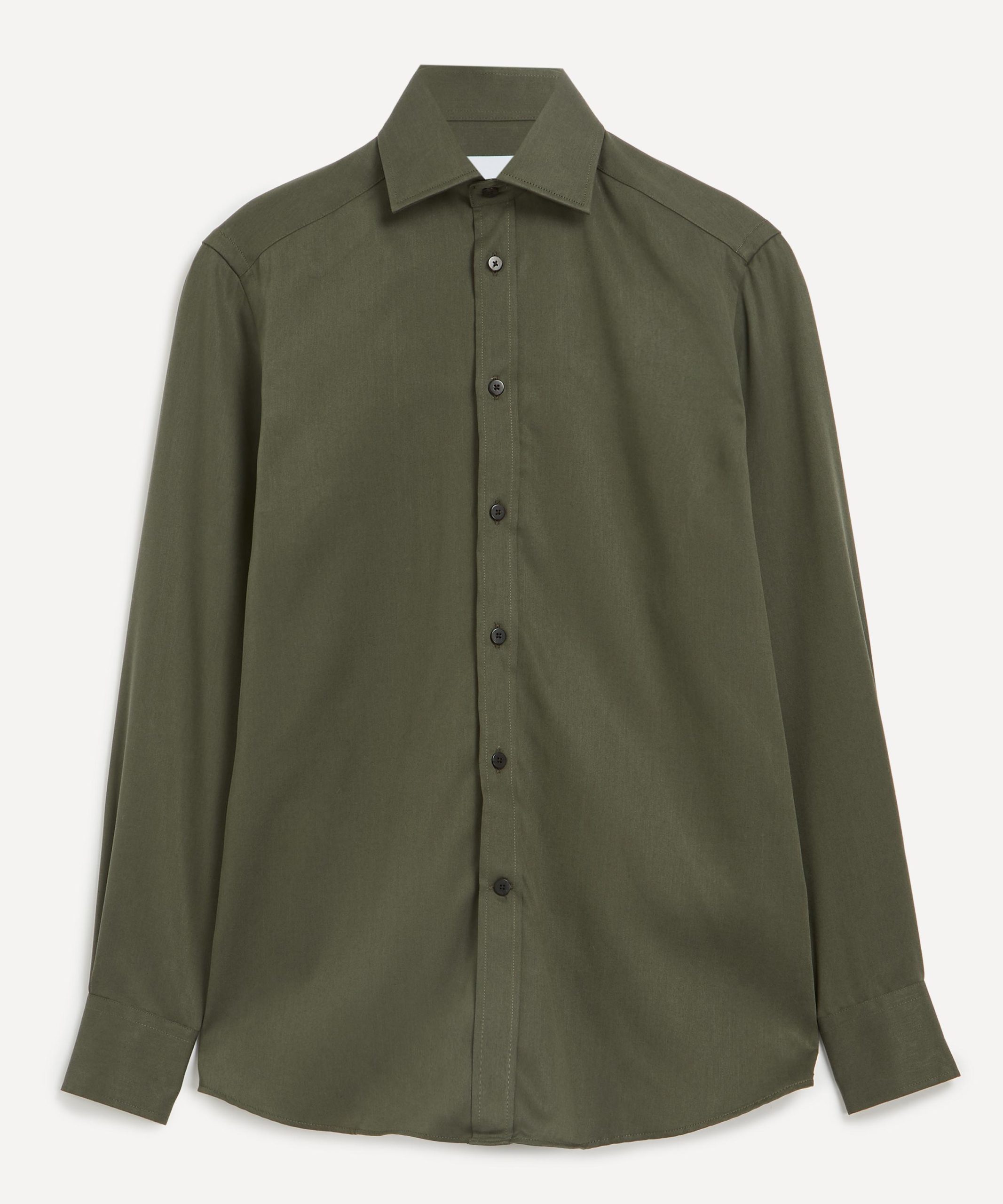 With Nothing Underneath The Boyfriend Tencel Khaki Shirt