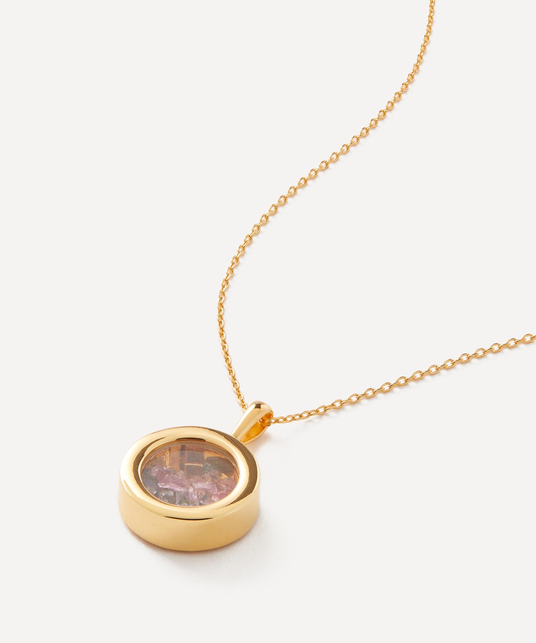 Rachel Jackson 22ct Gold-Plated Deco Sun October Birthstone Pendant Necklace