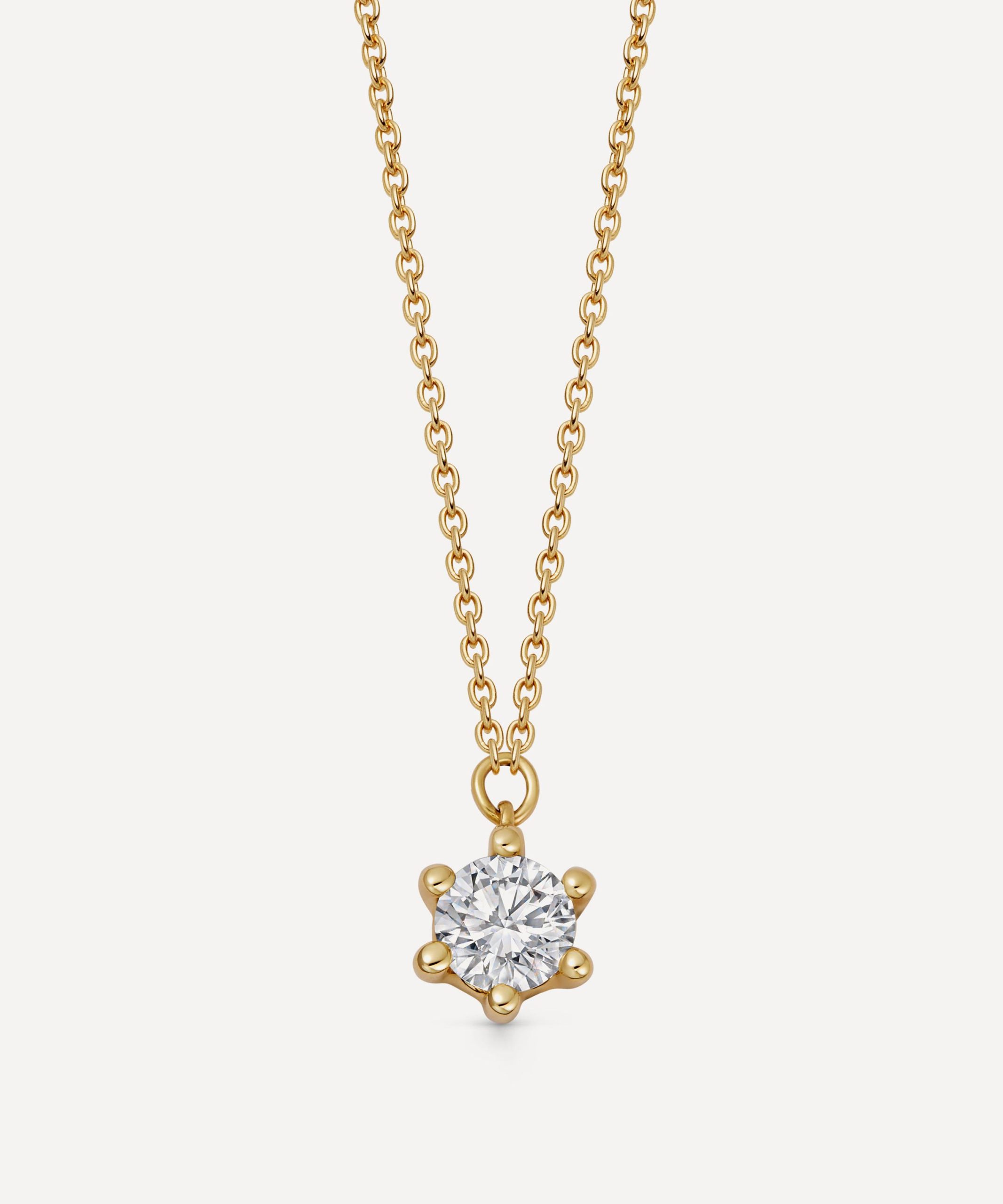Astley Clarke 14ct Gold Interstellar Solitaire Pendant Necklace