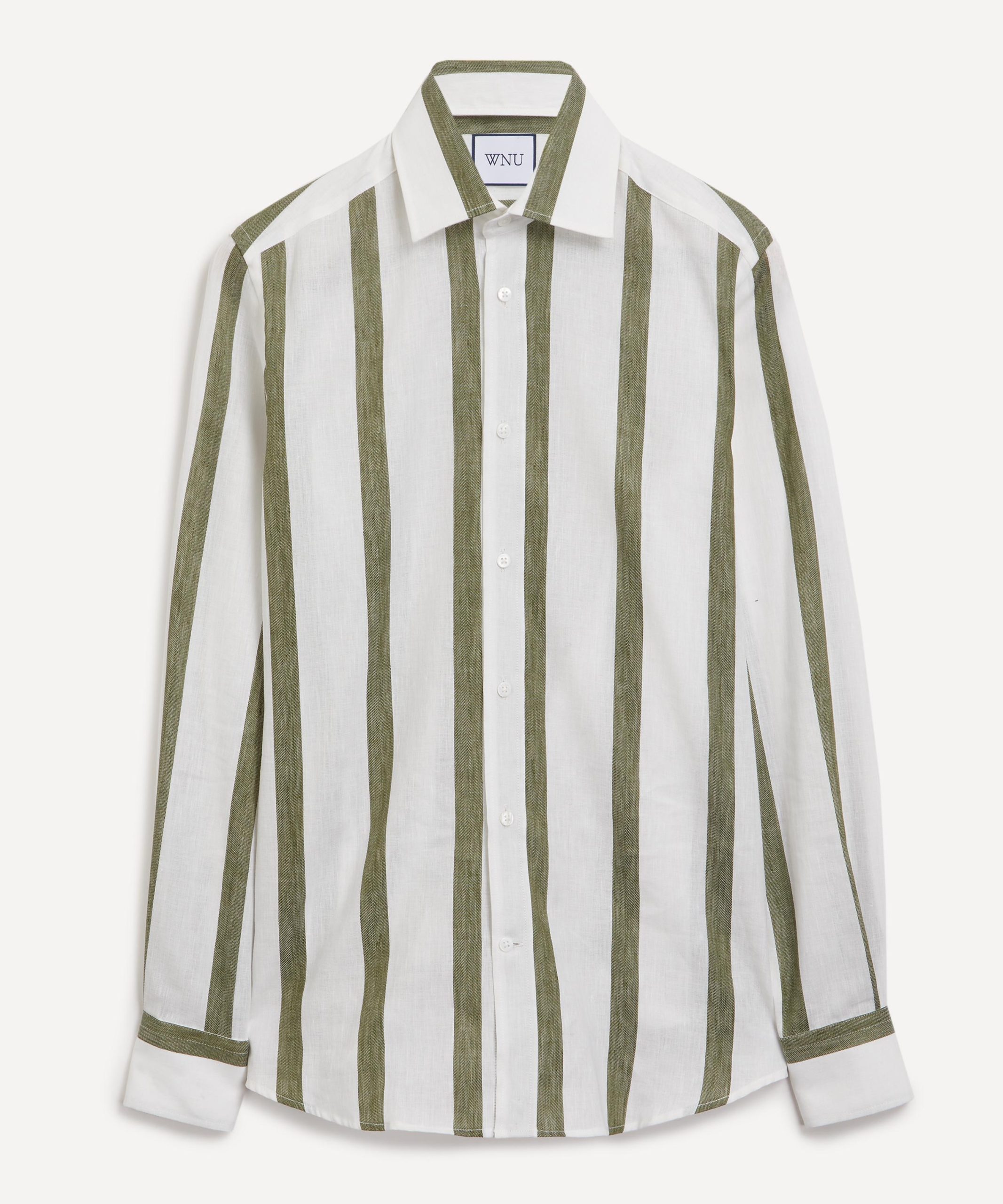 With Nothing Underneath The Boyfriend Weave Khaki Stripe Shirt