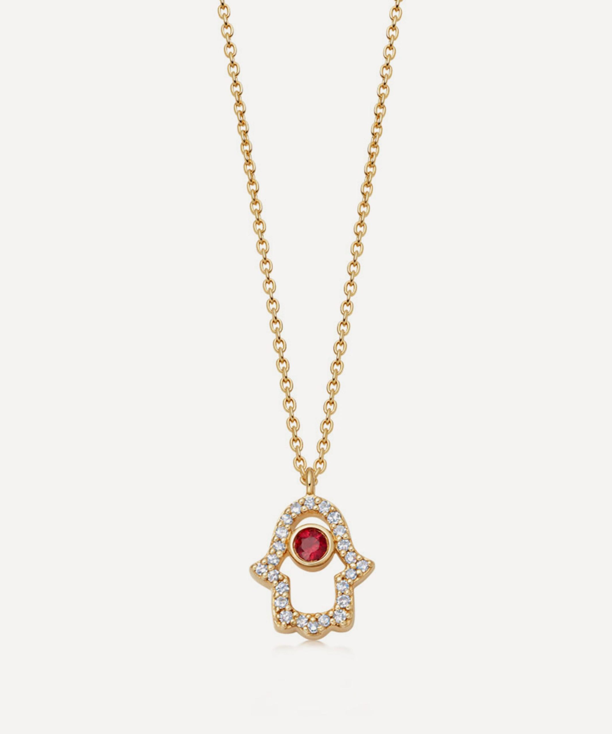 Astley Clarke 14ct Gold Hamsa Hand Diamond Pendant Necklace