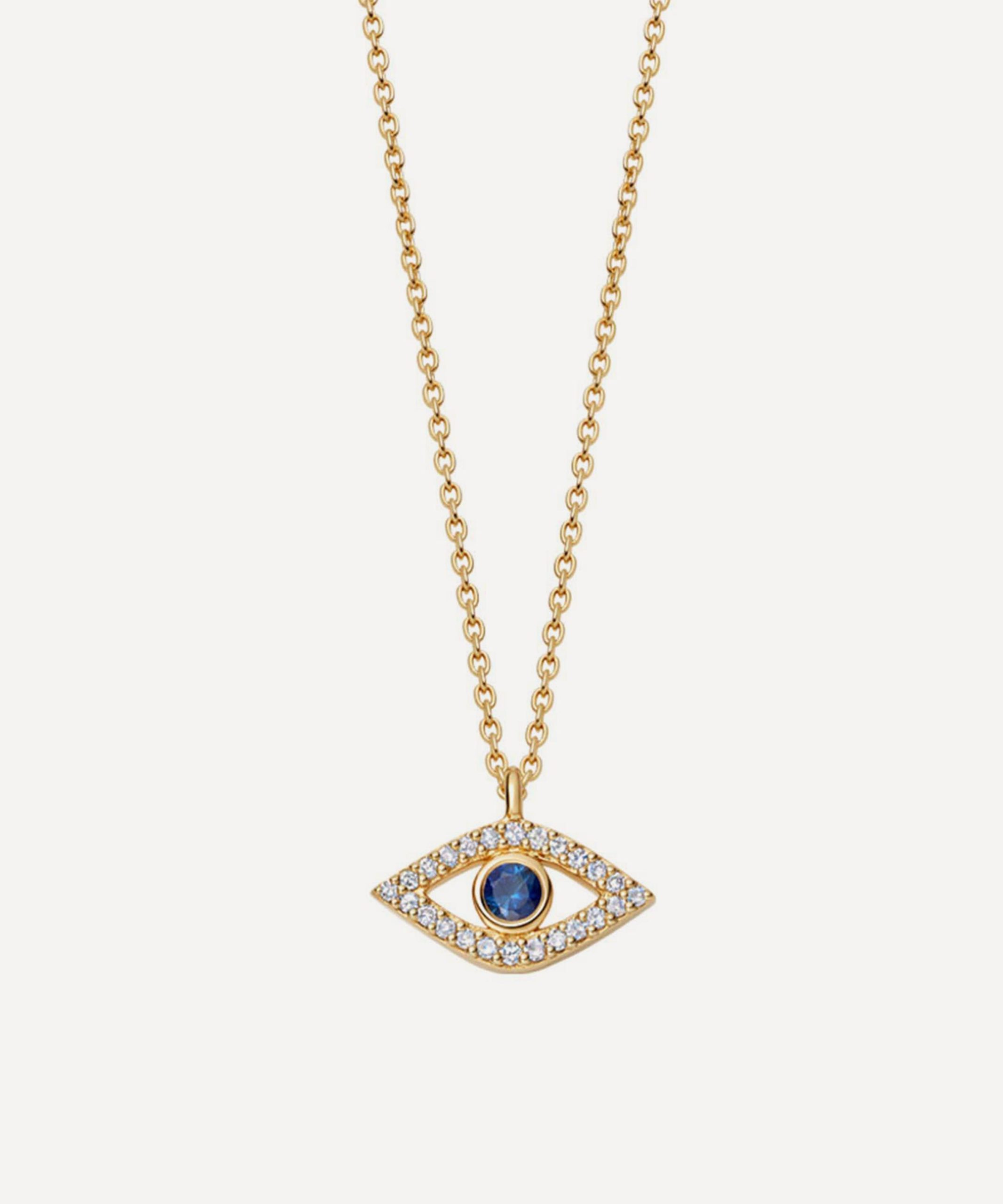 Astley Clarke 14ct Gold Evil Eye Diamond Pendant Necklace