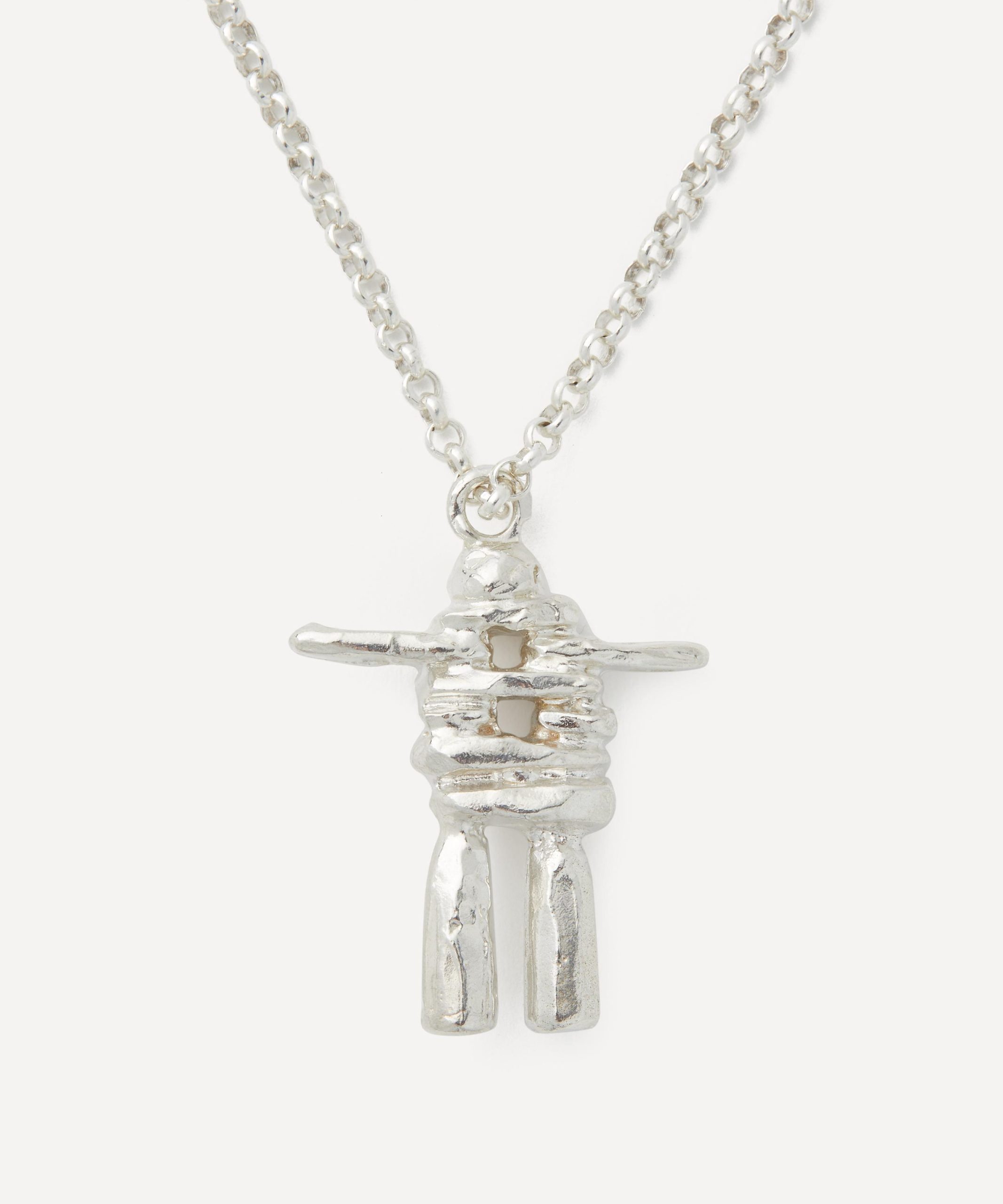 Alighieri Sterling Silver Skeleton Of The Self Pendant Necklace