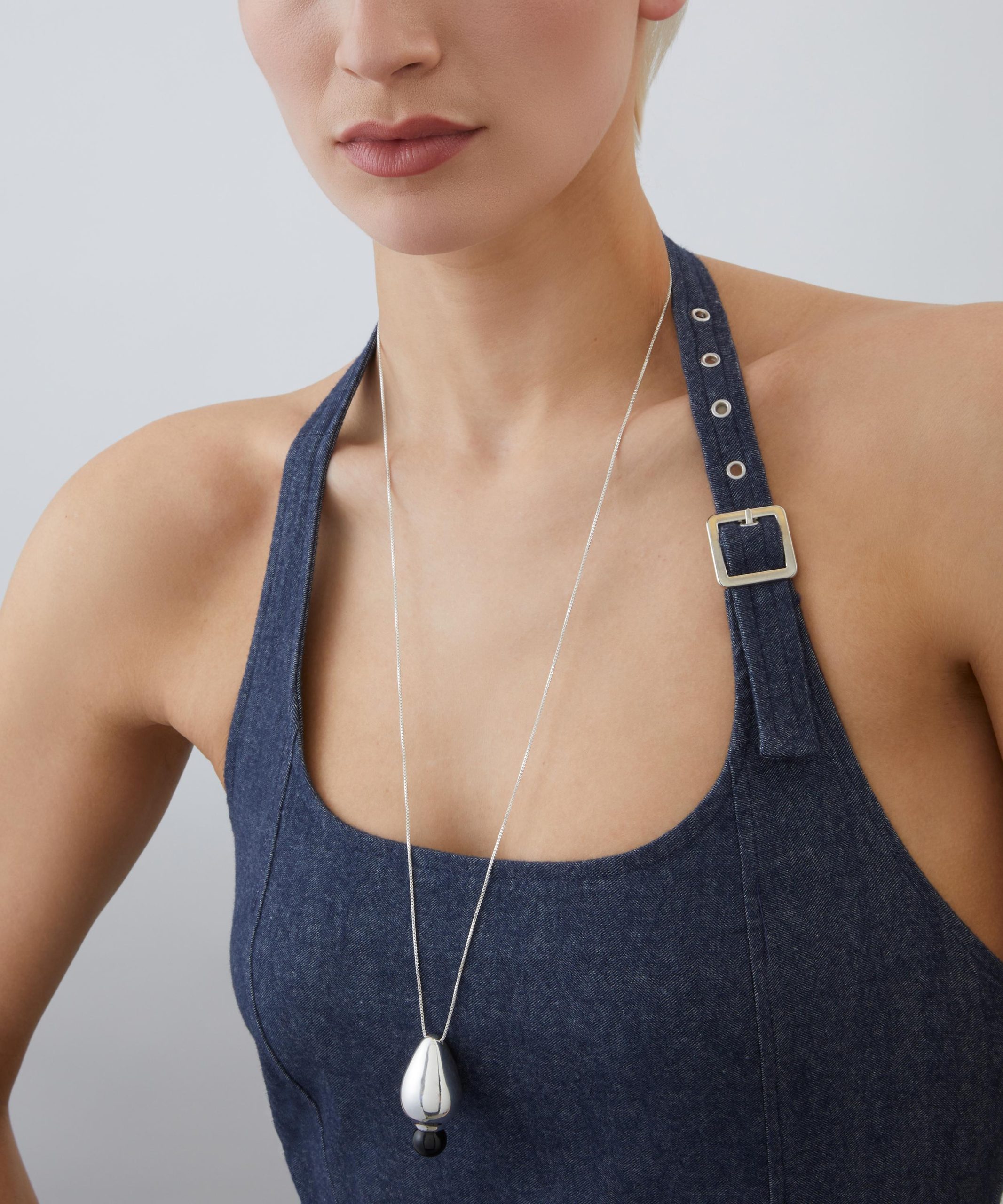 Annika Inez Sterling Silver Bulbous Pendant Necklace