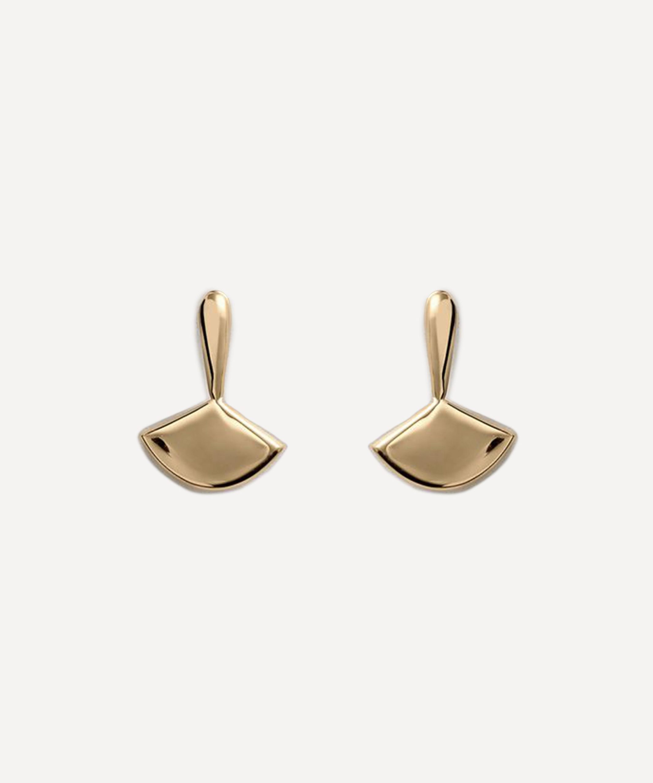 Annika Inez Gold-Plated Small Fan Drop Earrings