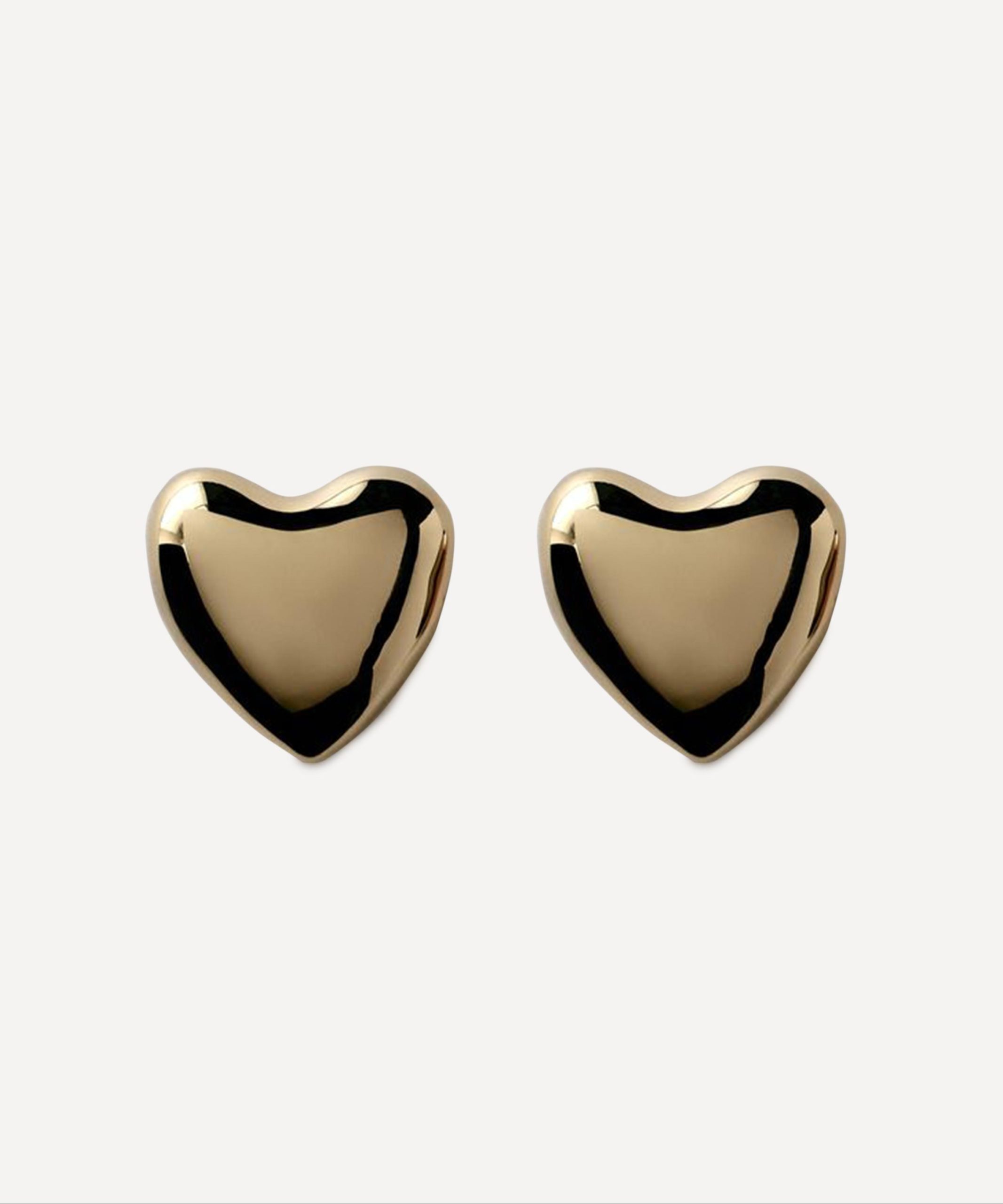 Annika Inez Gold-Plated Voluptuous Heart Post Earrings