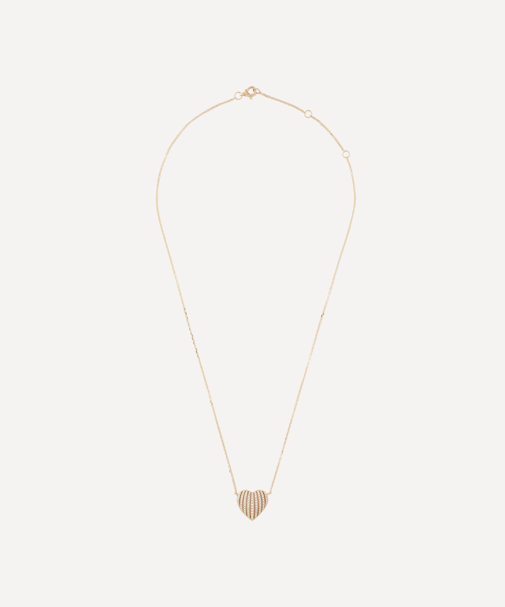 Roxanne First 14ct Gold Diamond Basket Heart Pendant Necklace