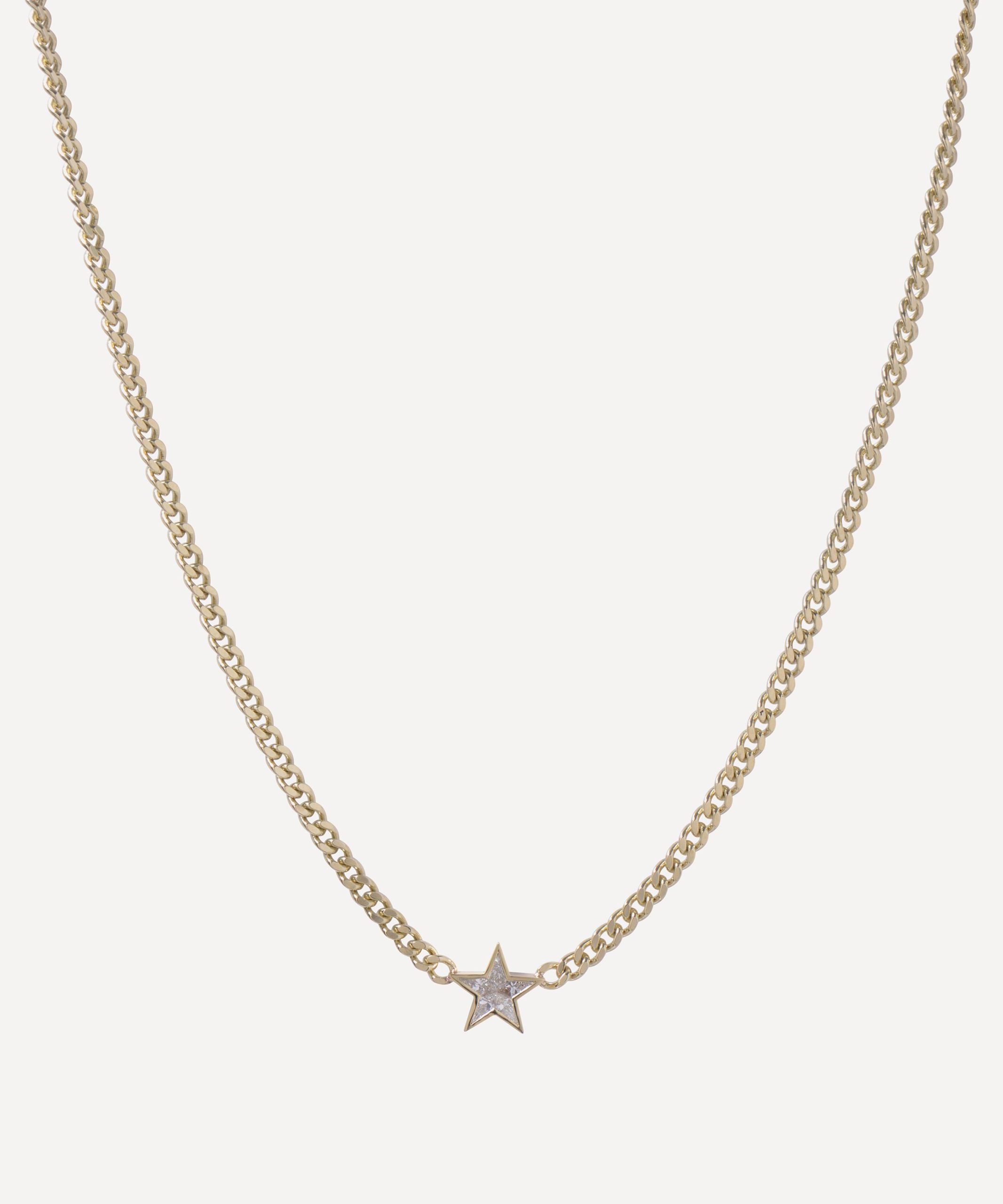 Roxanne First 14ct Gold Super Duper Diamond Star Pendant Necklace