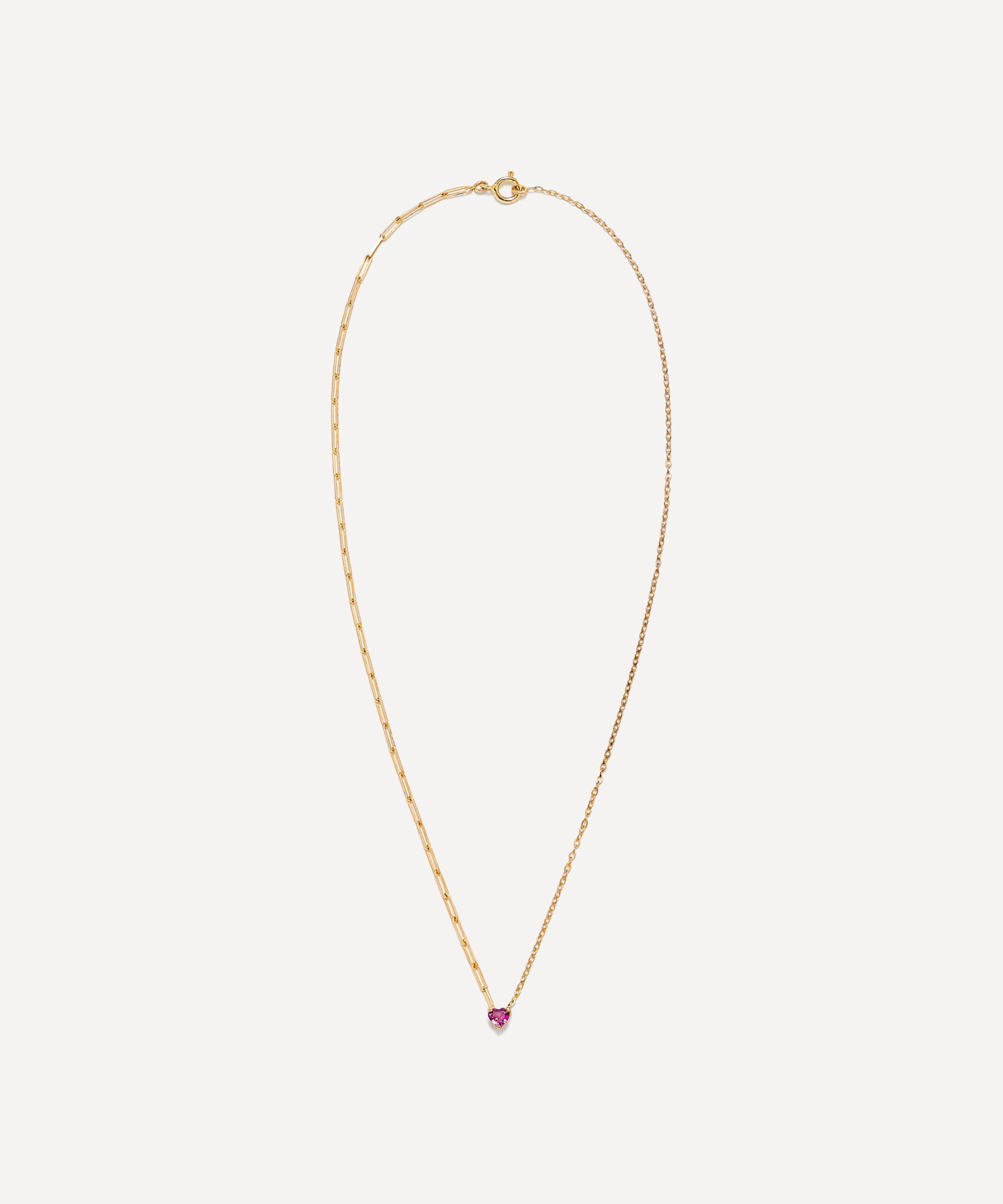 Yvonne Léon 18ct Gold Rhodolite Heart Pendant Necklace