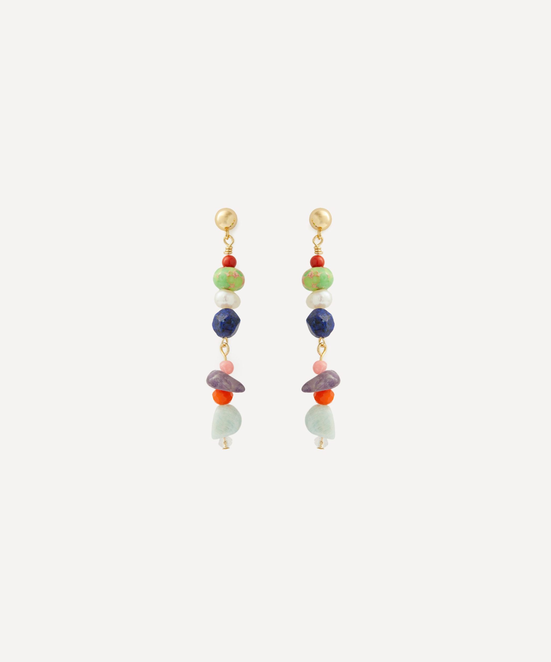 ANNI LU 18ct Gold-Plated Rock My World Drop Earrings