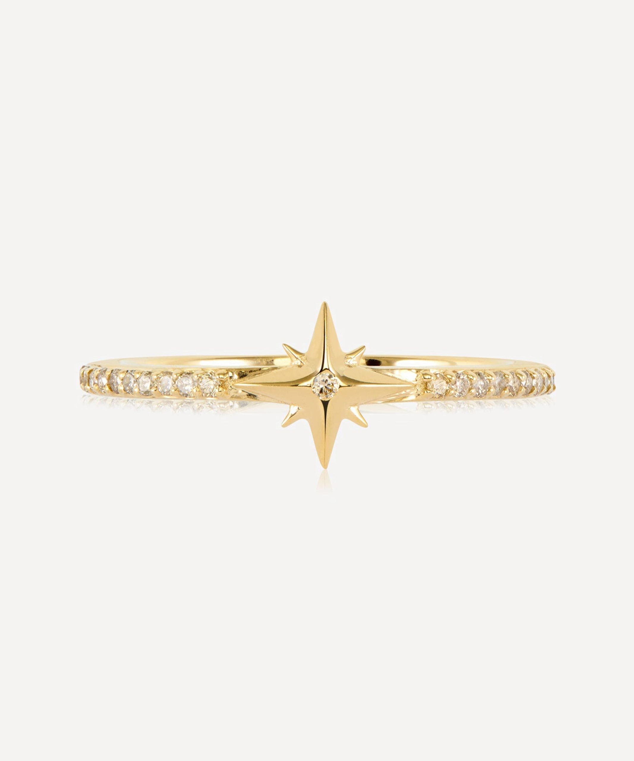 Rachel Jackson 9ct Gold Diamond North Star Ring