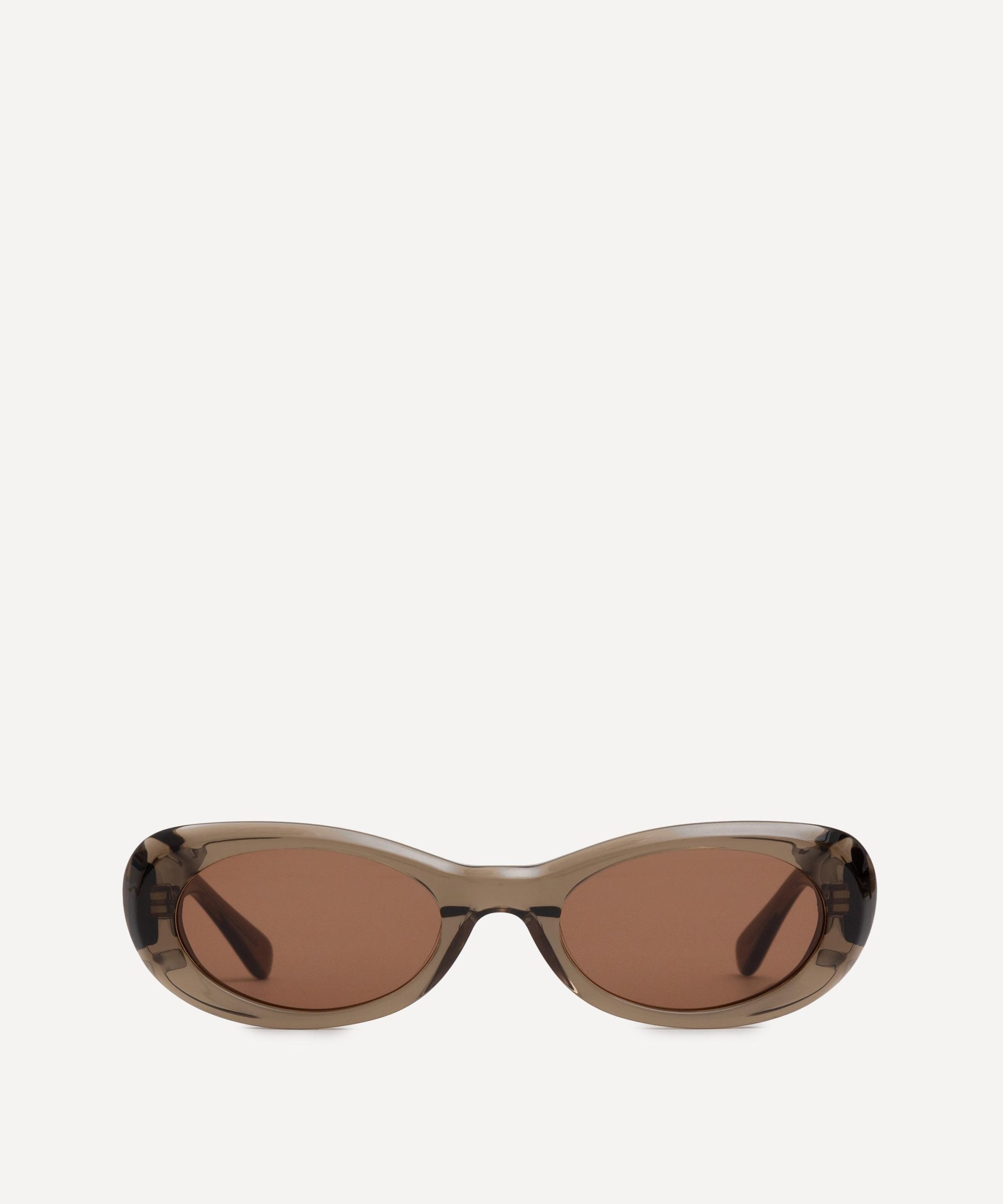 DMY Studios Naomi Oval Transparent Olive Sunglasses