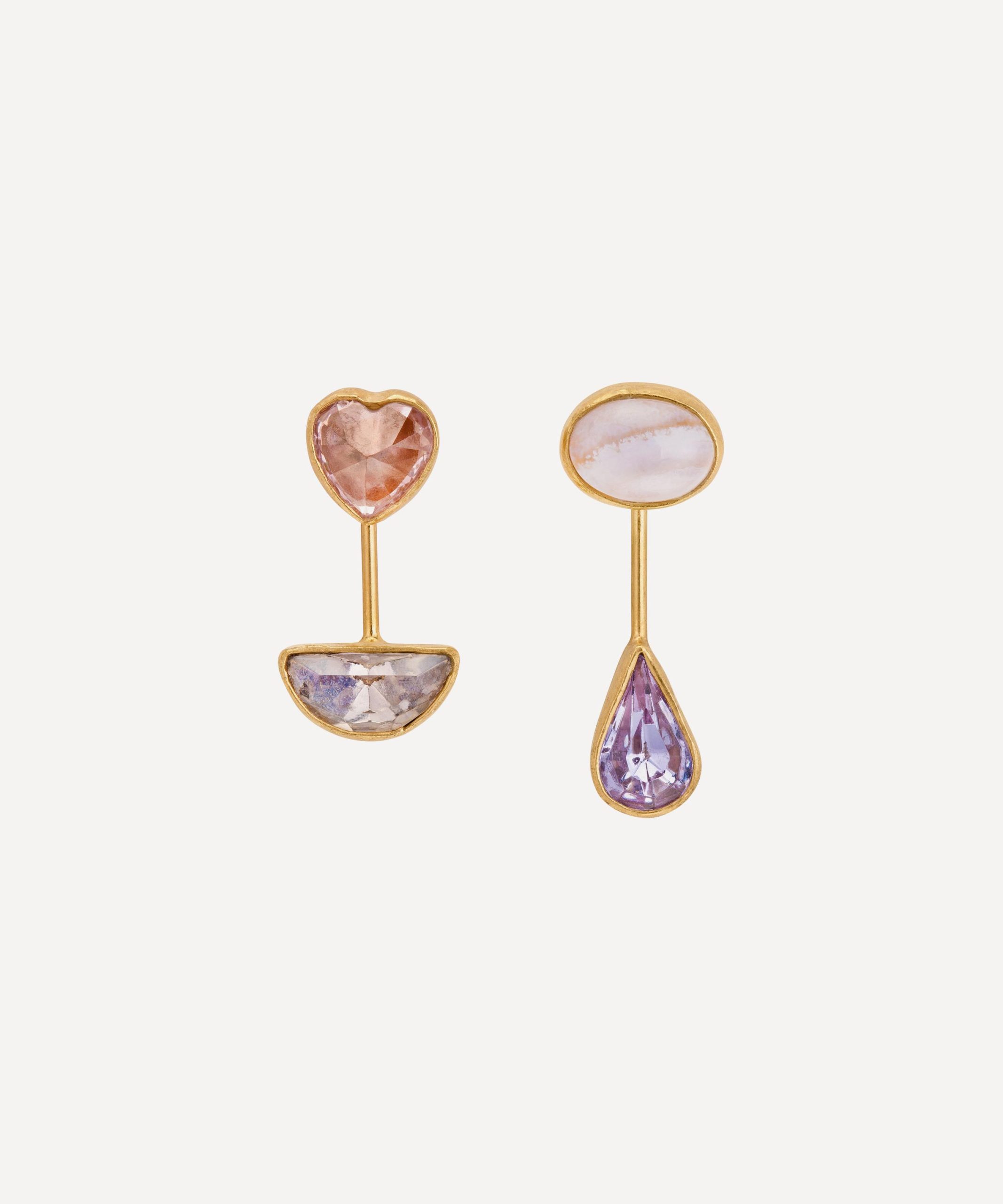 Grainne Morton 18ct Gold-Plated Detachable Blue Lace Agate Drop Earrings