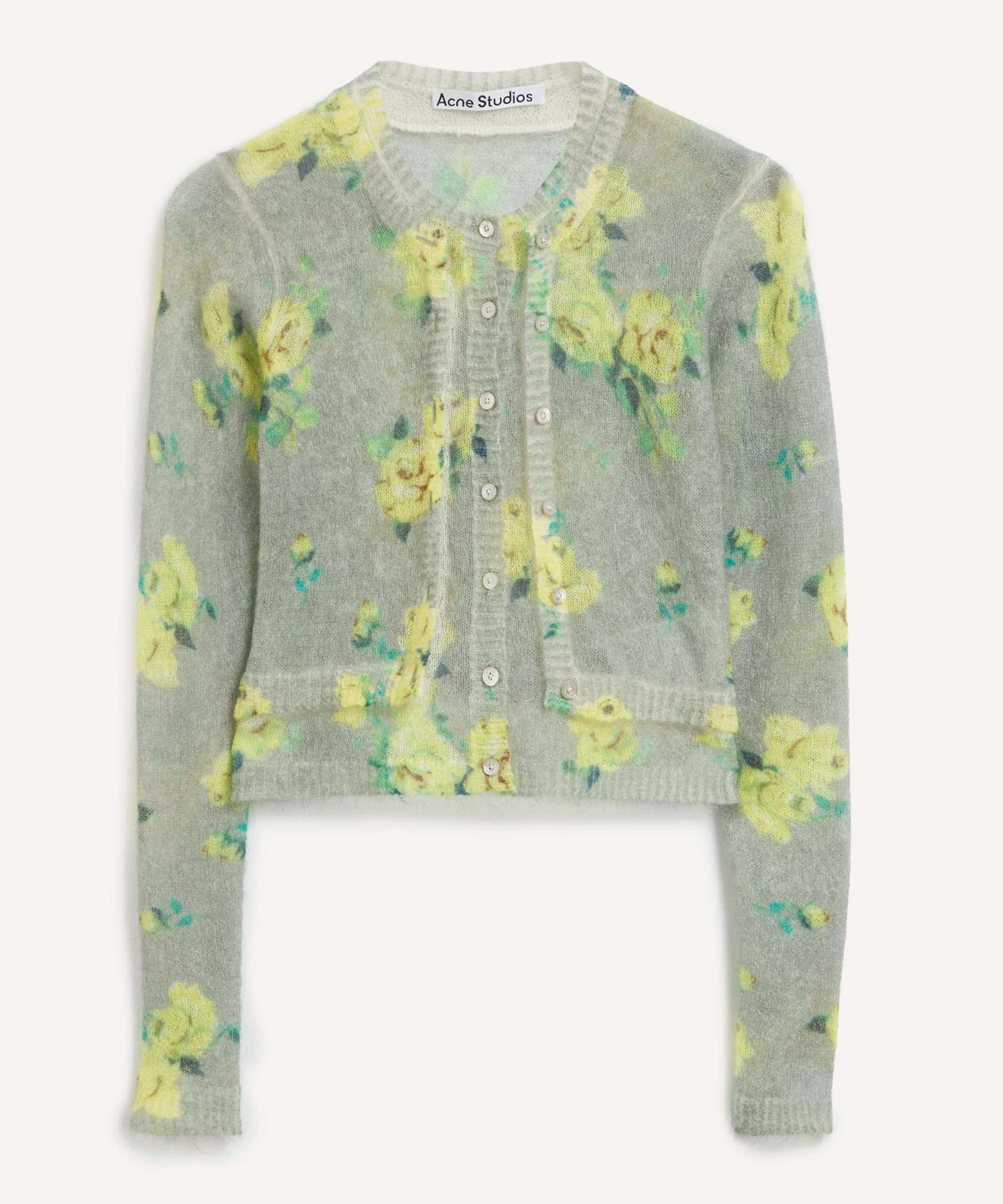 Acne Studios Floral Layered Mohair Cardigan
