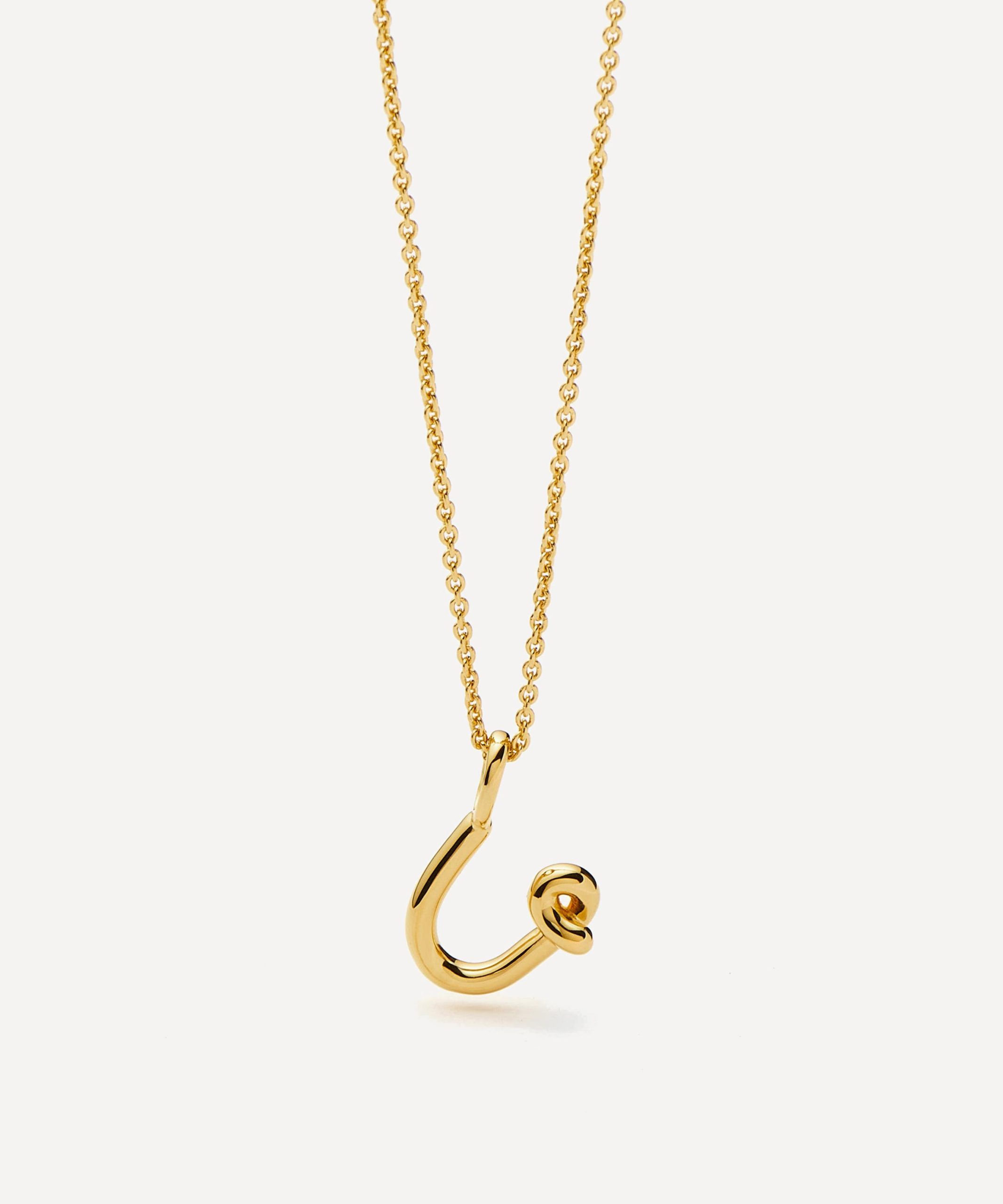 Missoma 18ct Gold-Plated Vermeil Silver Curly Molten Mini U Initial Pendant Necklace