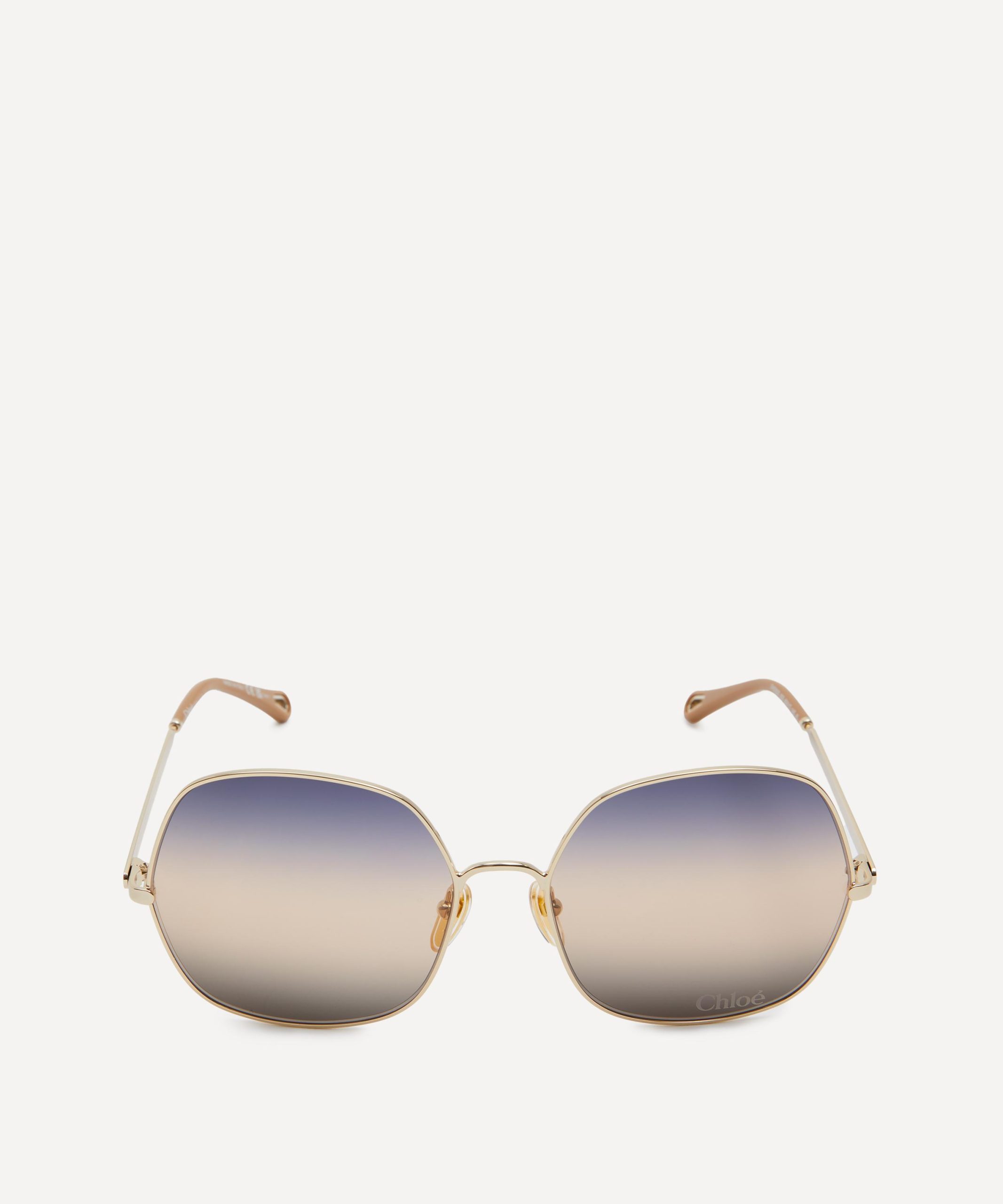 Chloé Gold-Tone Square Sunglasses