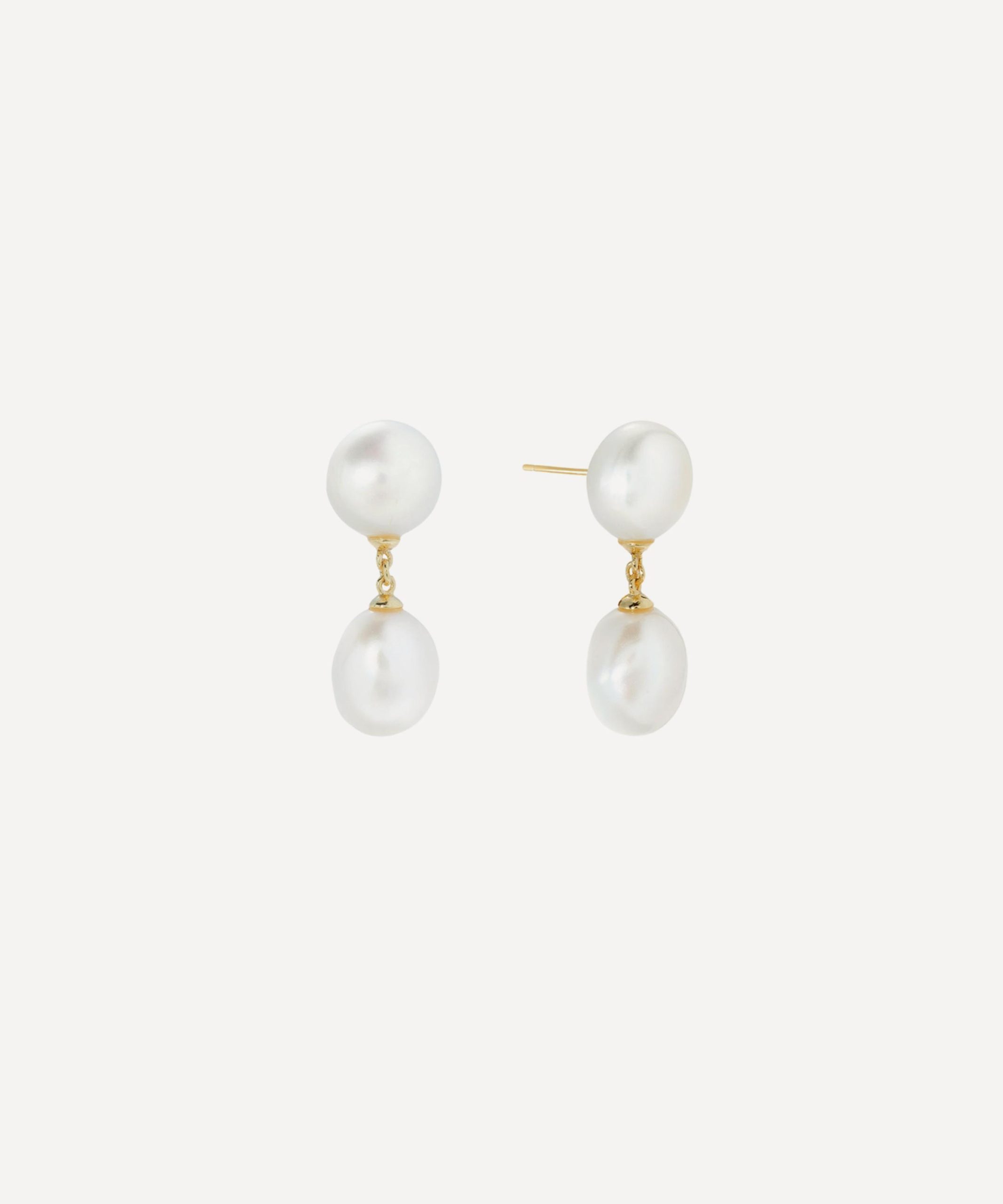 SHASHI 14ct Gold-Plated Pearl Drop Earrings