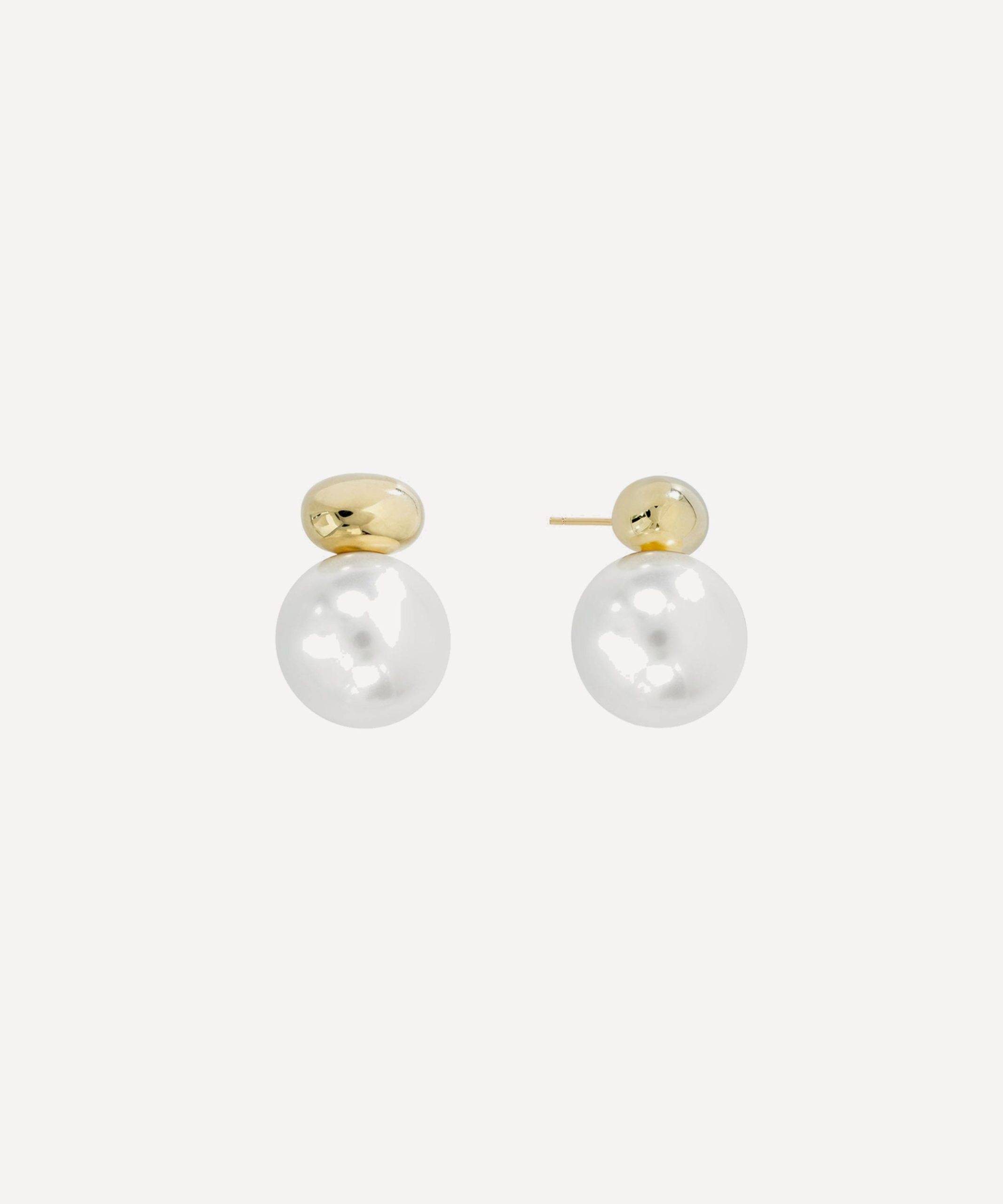 SHASHI 14ct Gold-Plated Empress Pearl Drop Earrings
