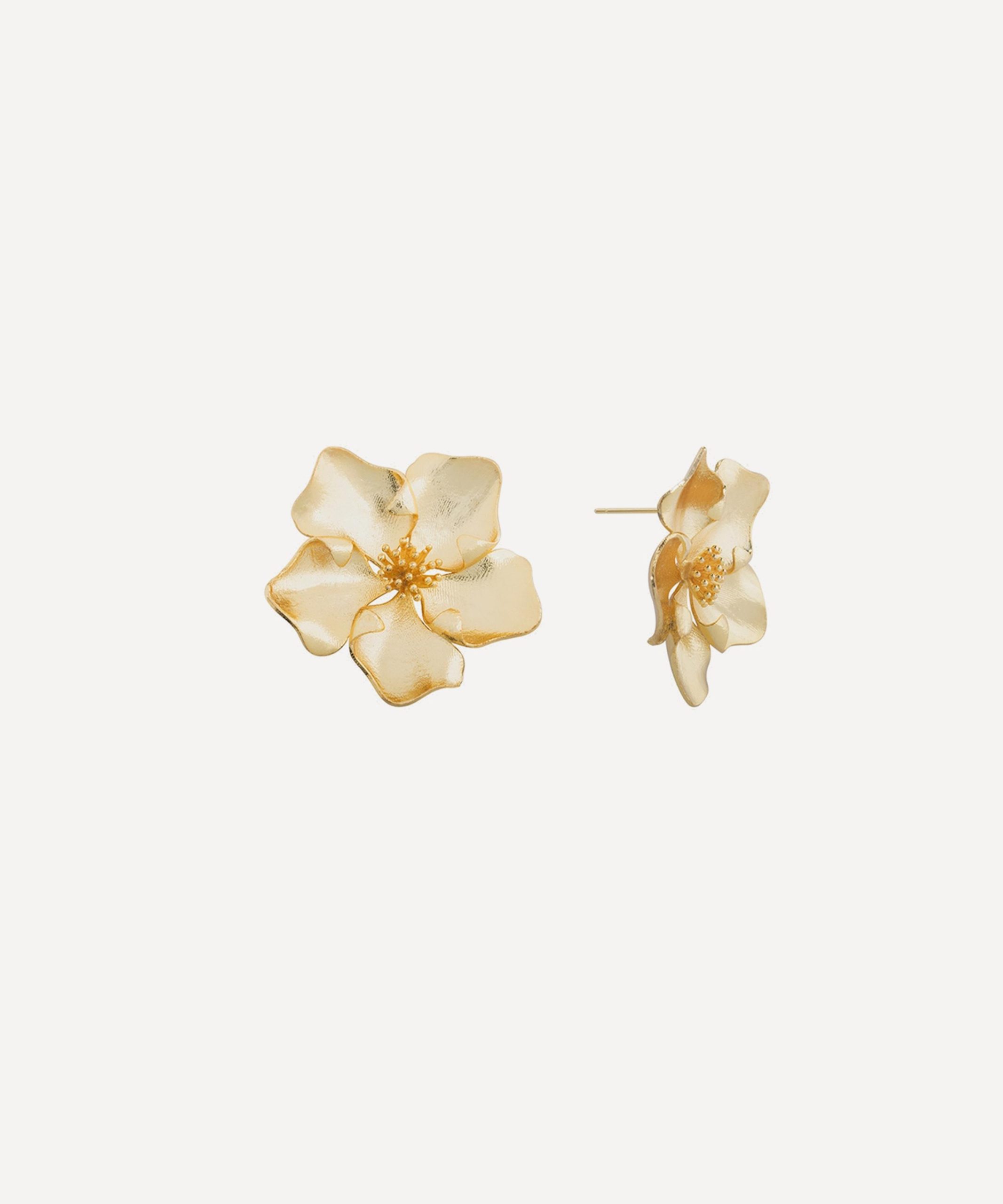 SHASHI Gold-Plated Iys Flower Stud Earrings