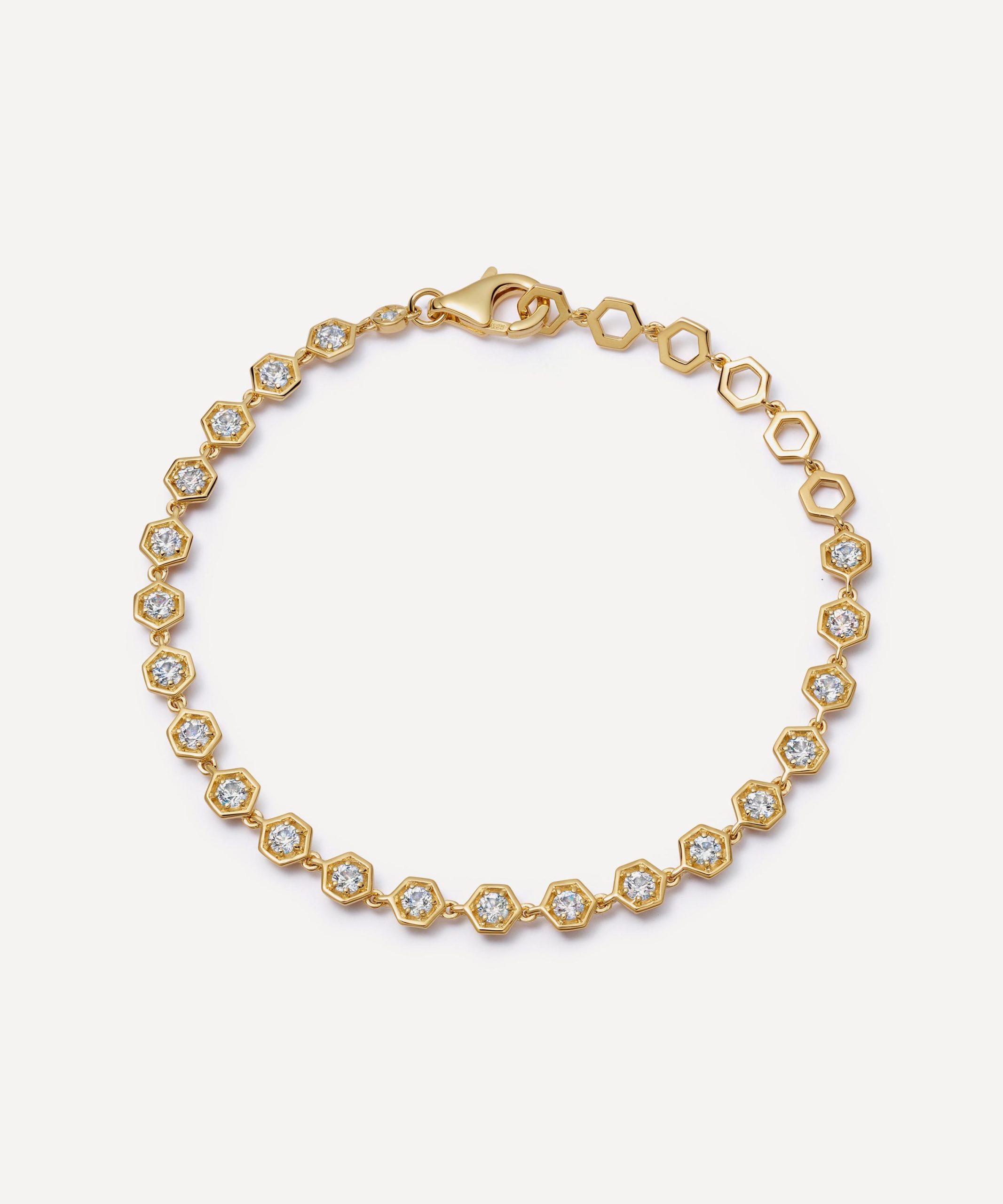 Astley Clarke 18ct Gold White Sapphire Deco Tennis Bracelet