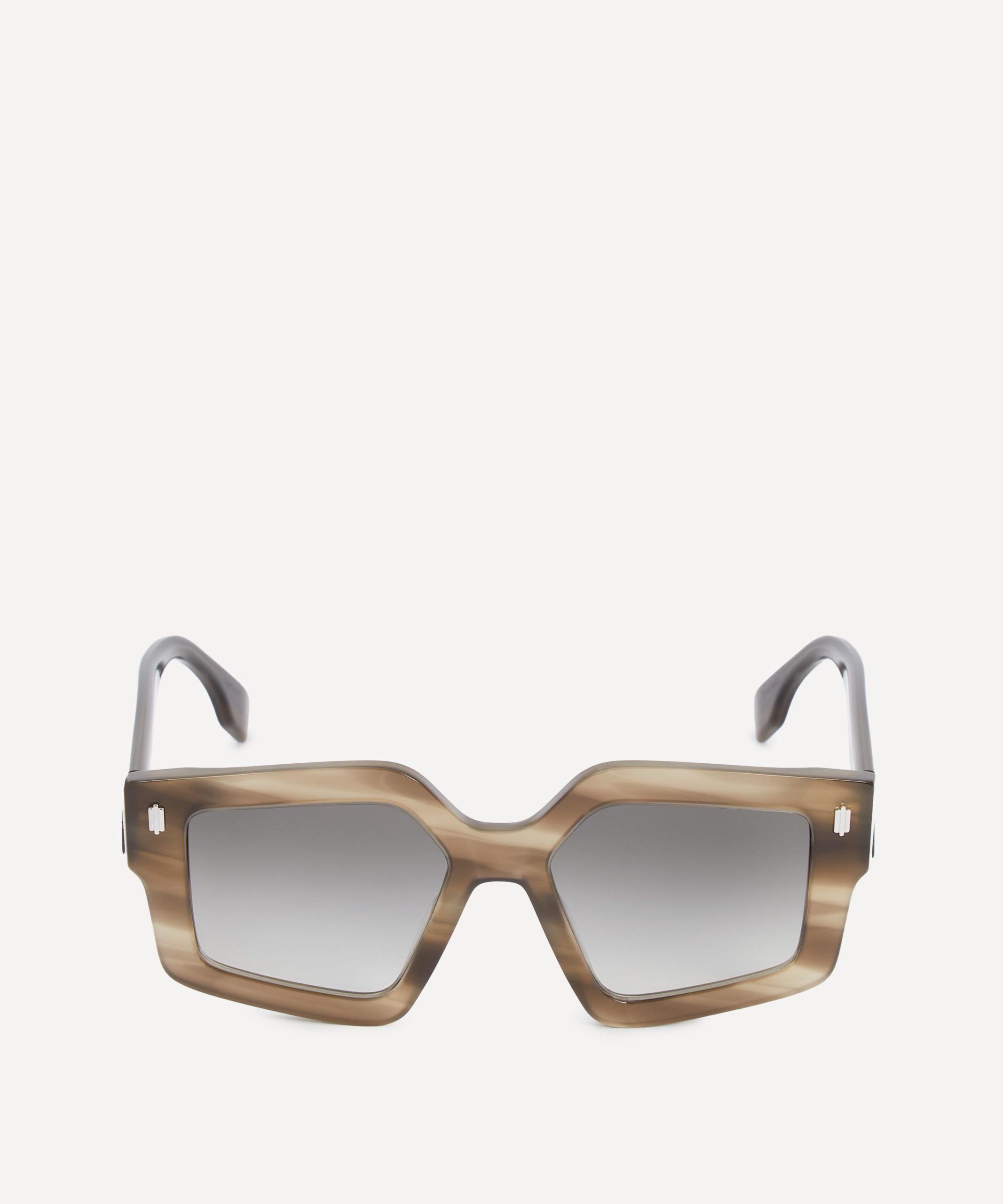 Fendi Fendi Roma Hexagonal Havana Acetate Sunglasses