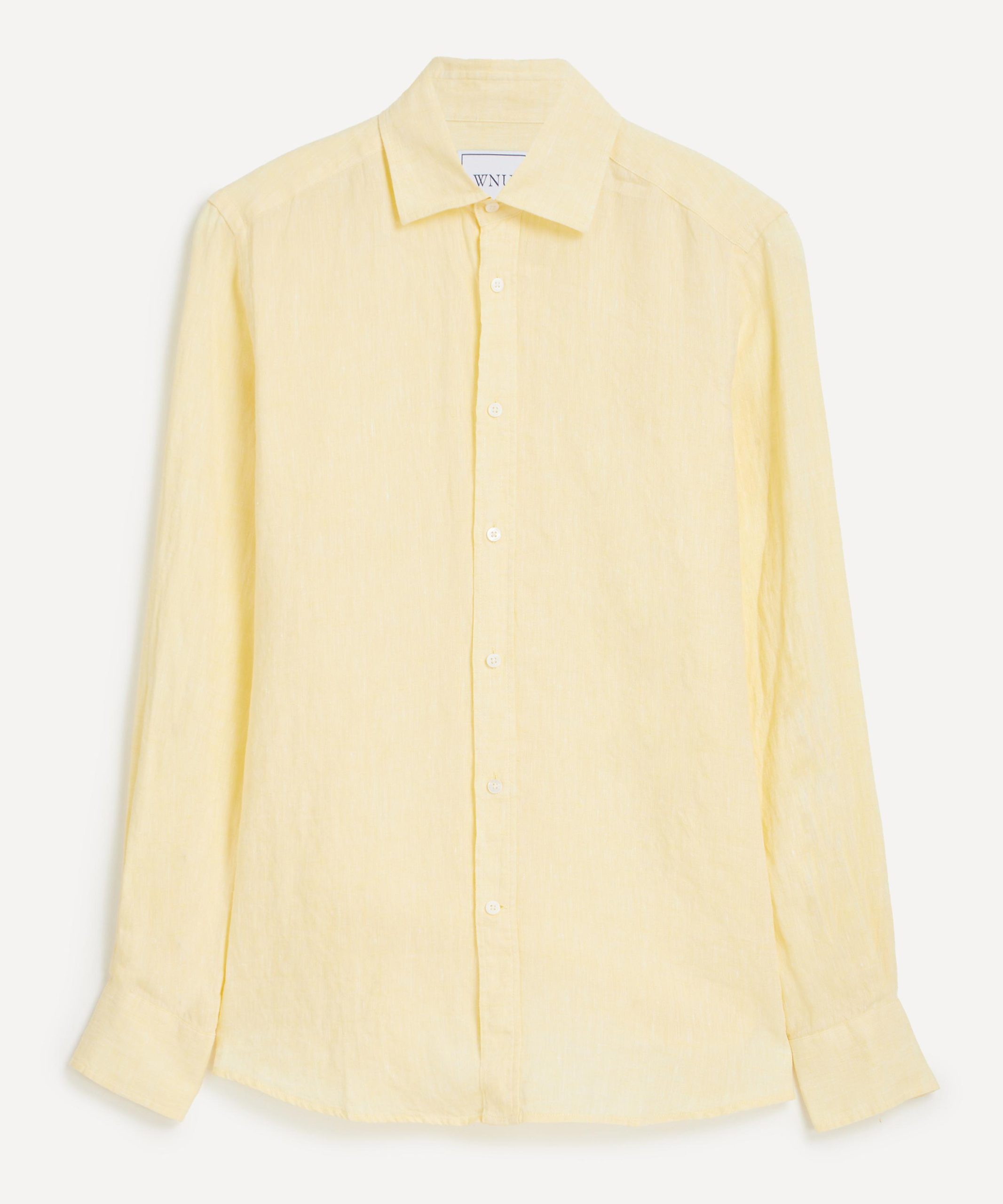 With Nothing Underneath The Boyfriend Linen Lemon Yellow Shirt