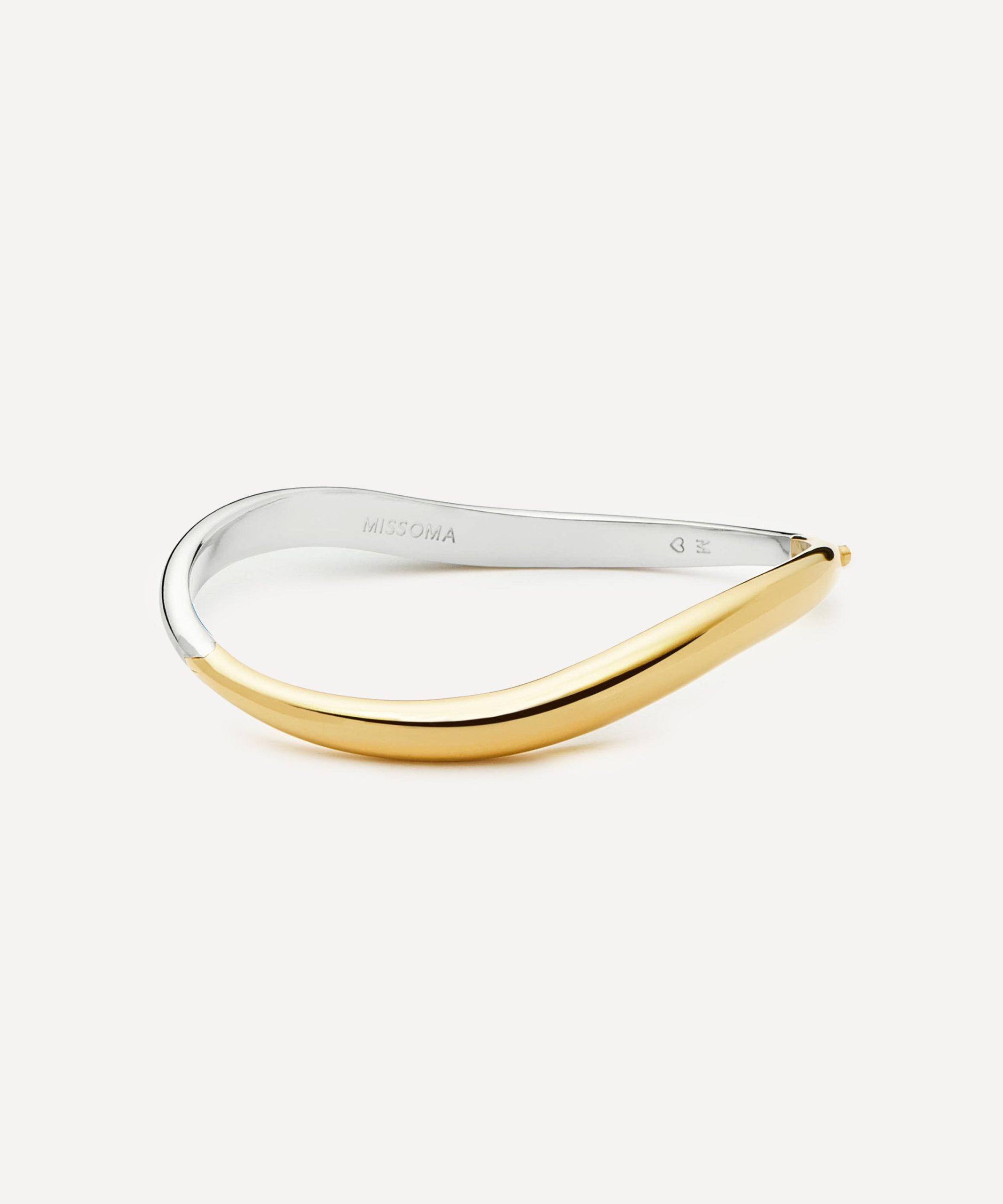 Missoma X Savi Mixed Metal Signature Hinged Bangle Bracelet