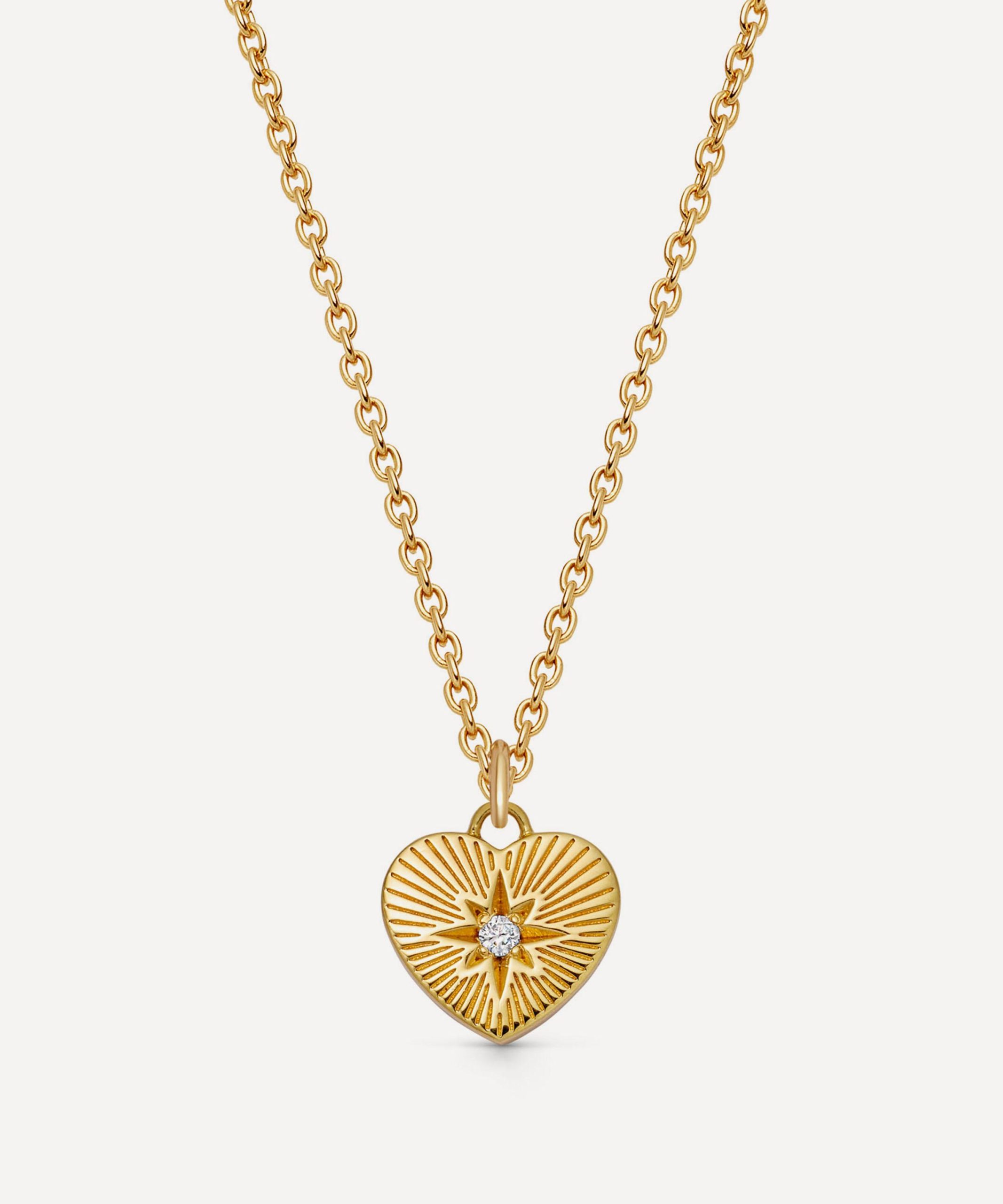 Astley Clarke 18ct Gold-Plated Vermeil Silver Biography Heart Pendant Necklace